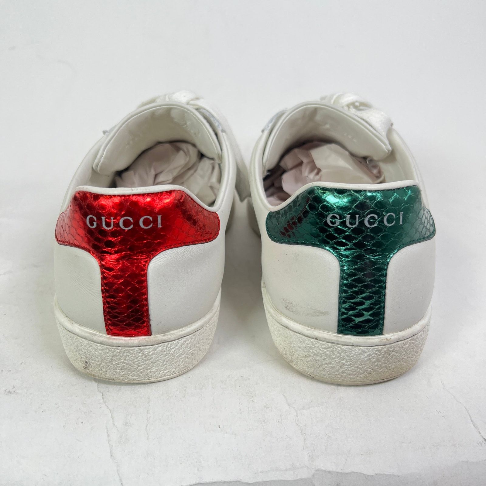 Gucci Gucci White Embroidered Snake Ace Lowtop Sneakers Size US 7.5 / EU 40-41 - 6 Thumbnail