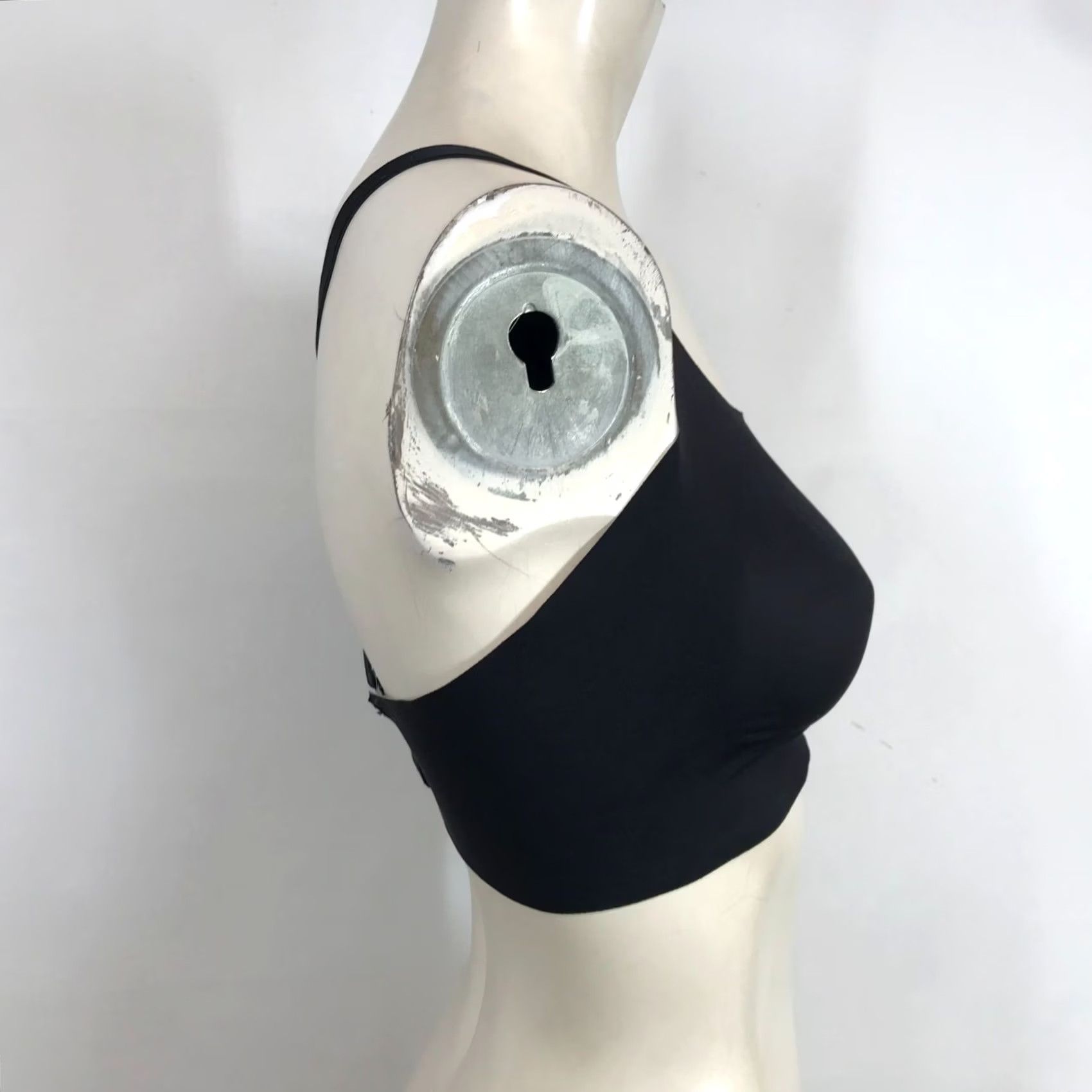 Vintage KNIX WOMEN'S BRA 6 BLACK CRISS CROSS BACK WIRELESS COMFORT N/A Size ONE SIZE - 2 Thumbnail