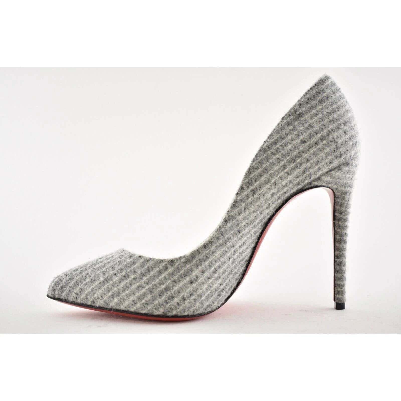 Christian Louboutin Christian Louboutin Pigalle Follies 100 Grey Flanelle Tennis Size US 7.5 / IT 37.5 - 9 Thumbnail