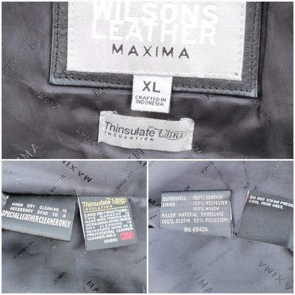 Wilsons Leather Vintage 90s y2k Wilsons Maxima Black Leather Insulated Midi Size XL / US 12-14 / IT 48-50 - 5 Thumbnail