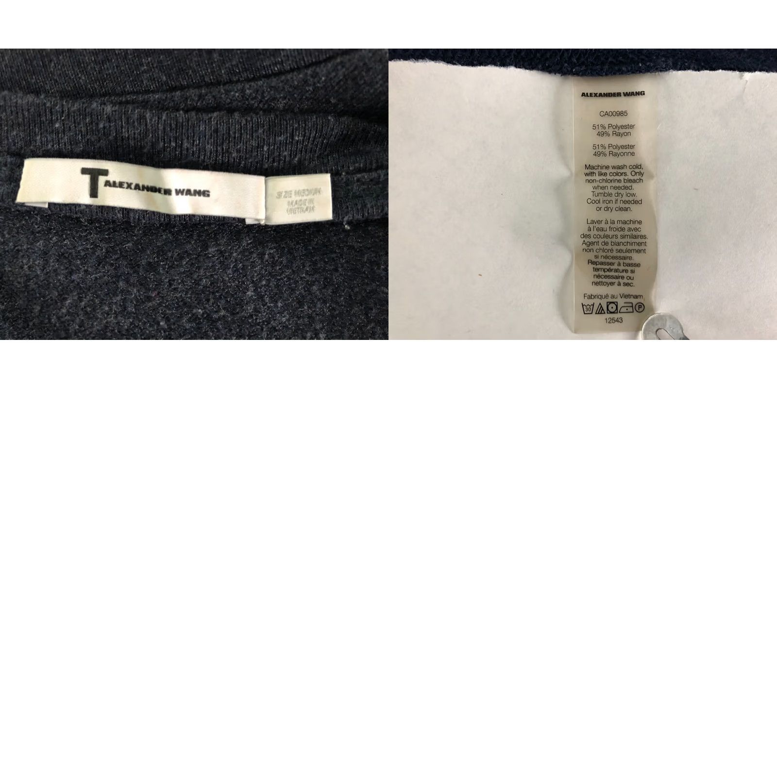 Alexander Wang Alexander Wang T by Alexander Wang Women's Top Blouse Long Sleeve Round Neck Blue M Polyester Rayon Jersey Casual Regular Fit Womens Size M / US 6-8 / IT 42-44 - 8 Thumbnail