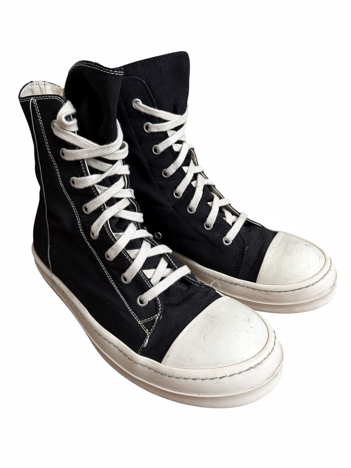 Rick Owens Drkshdw Contrast Mismatch Stitch High Ramones Size US 9 / EU 42 - 2 Thumbnail