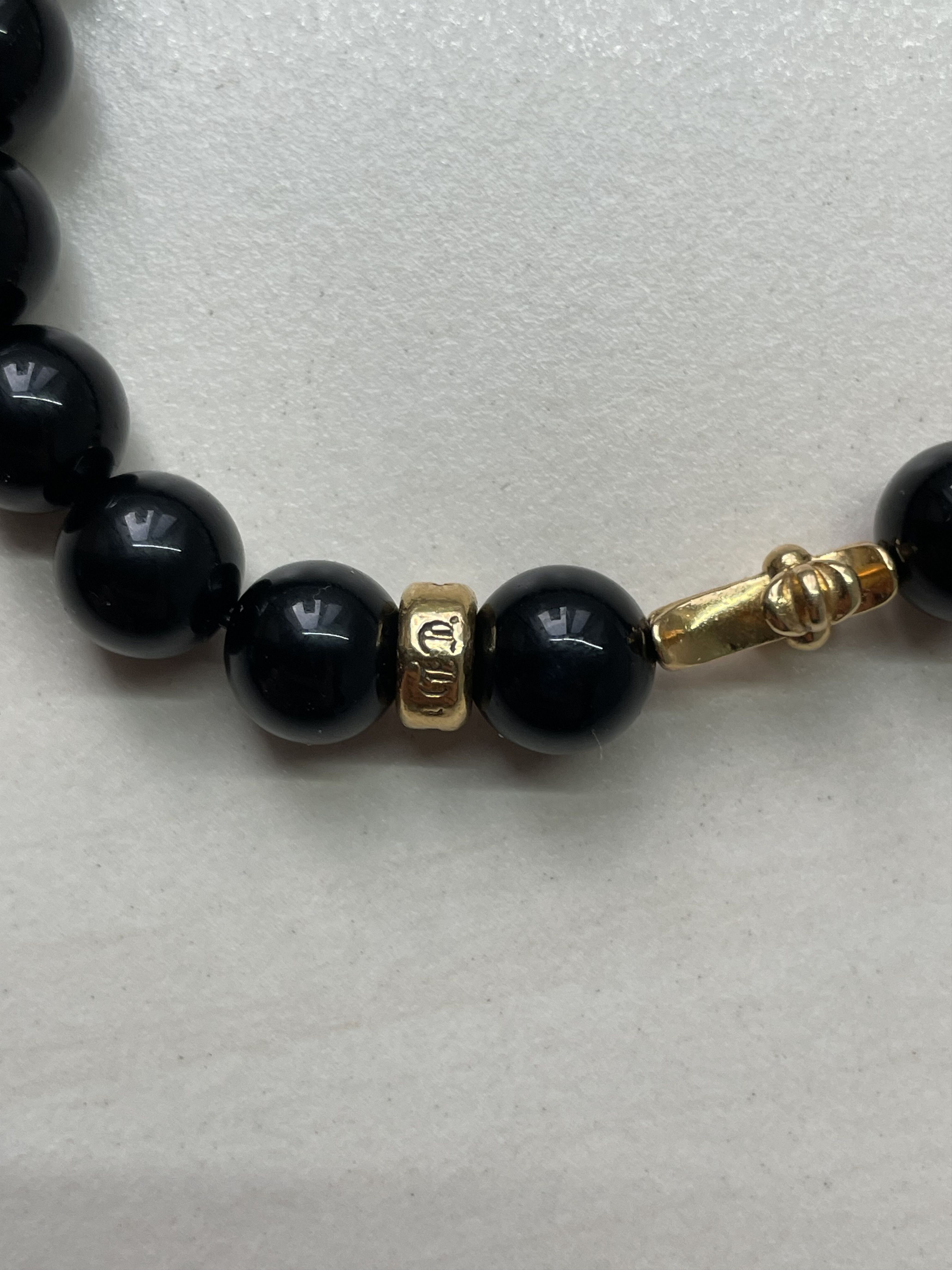 Chrome Hearts Chrome Hearts 22K Gold Cross Obsidian Beaded Bracelet Size ONE SIZE - 8 Thumbnail