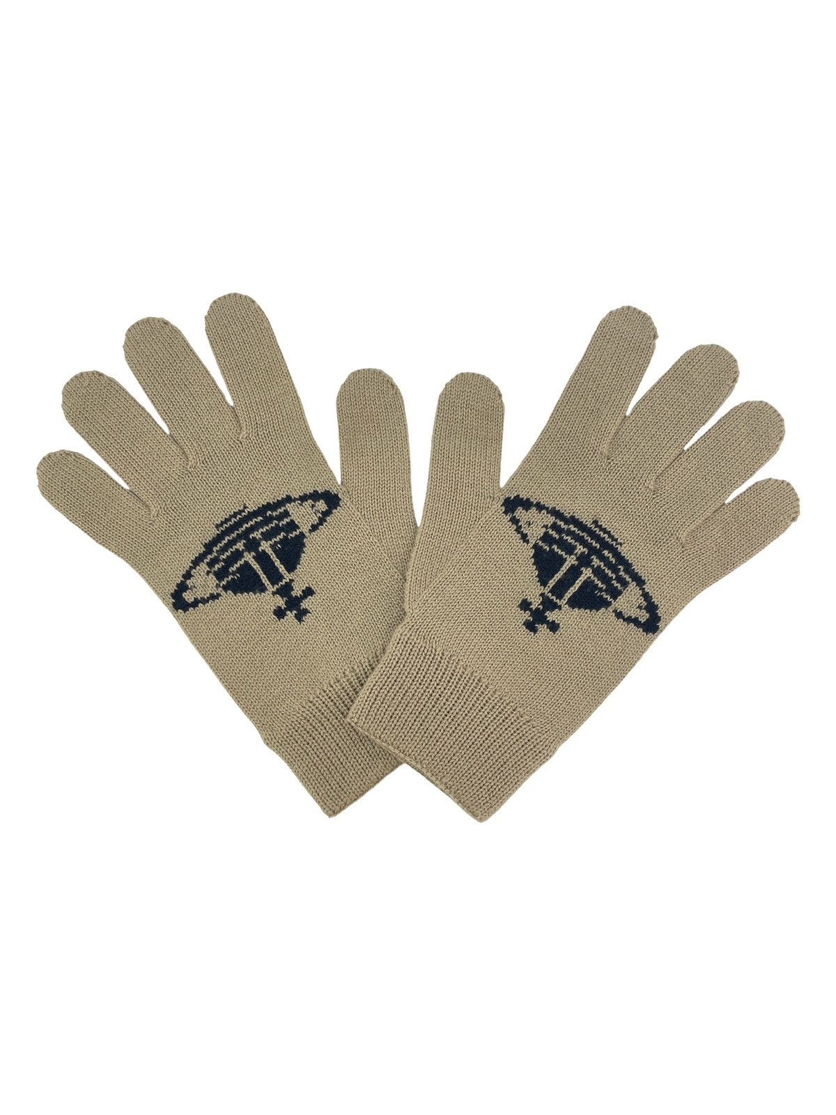 image of Vivienne Westwood Knit Orb Gloves in Brown, Men's