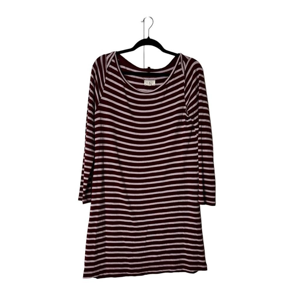 Designer Lou & Grey l Maroon & Pink Tee Dress Medium Size M / US 6-8 / IT 42-44 - 2 Thumbnail