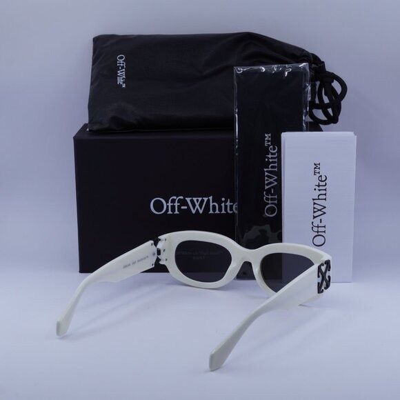 Off-White Off-White OERI14E PALMER 0107 Sunglasses White Oval Frame Size ONE SIZE - 11 Thumbnail