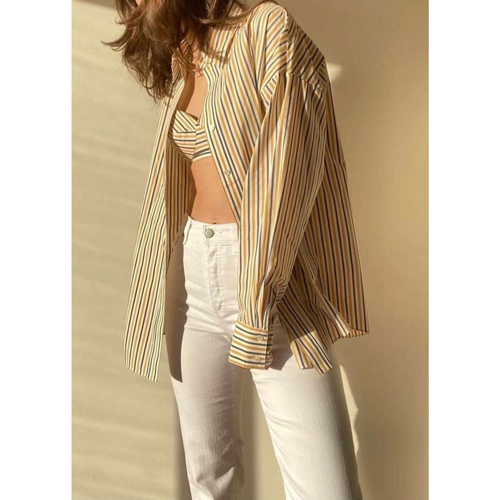 Other Favorite Daughter Ex Boyfriend Oversized Shirt Pinstripe L Size L / US 10 / IT 46 - 5 Thumbnail