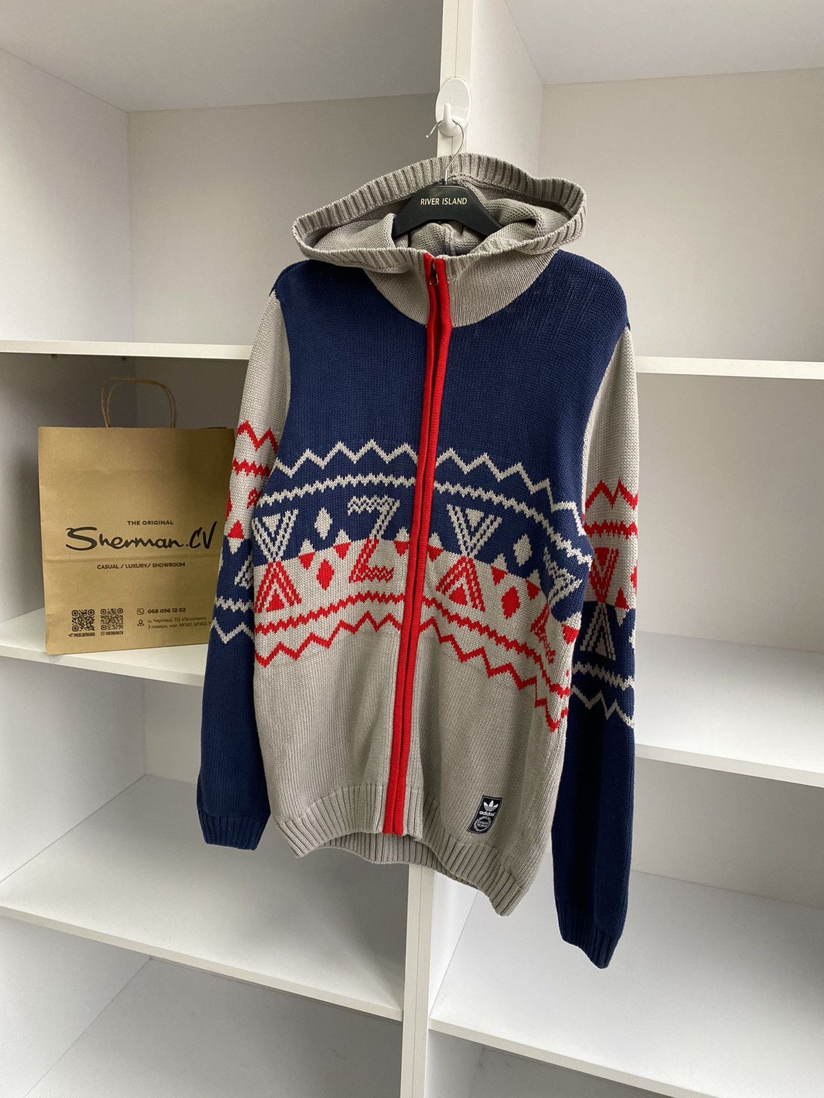 Adidas × Vintage Vintage Adidas Originals Knitted Zip Hoodie Size US L / EU 52-54 / 3 - 4 Thumbnail