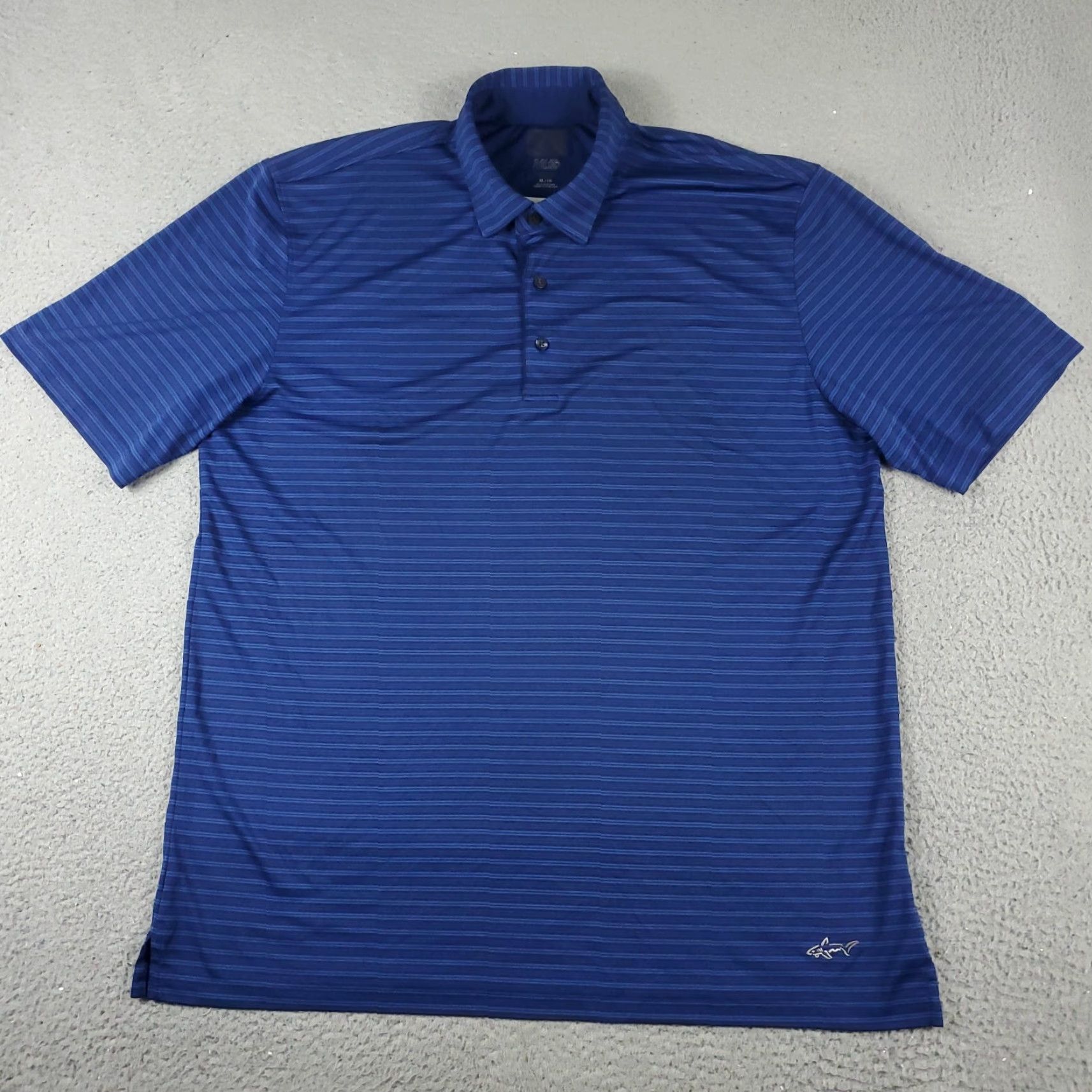 Vintage Greg Norman Polo Shirt Mens XL Blue Striped Shark Golf Casual Short Sleeve Size US XL / EU 56 / 4 - 2 Thumbnail