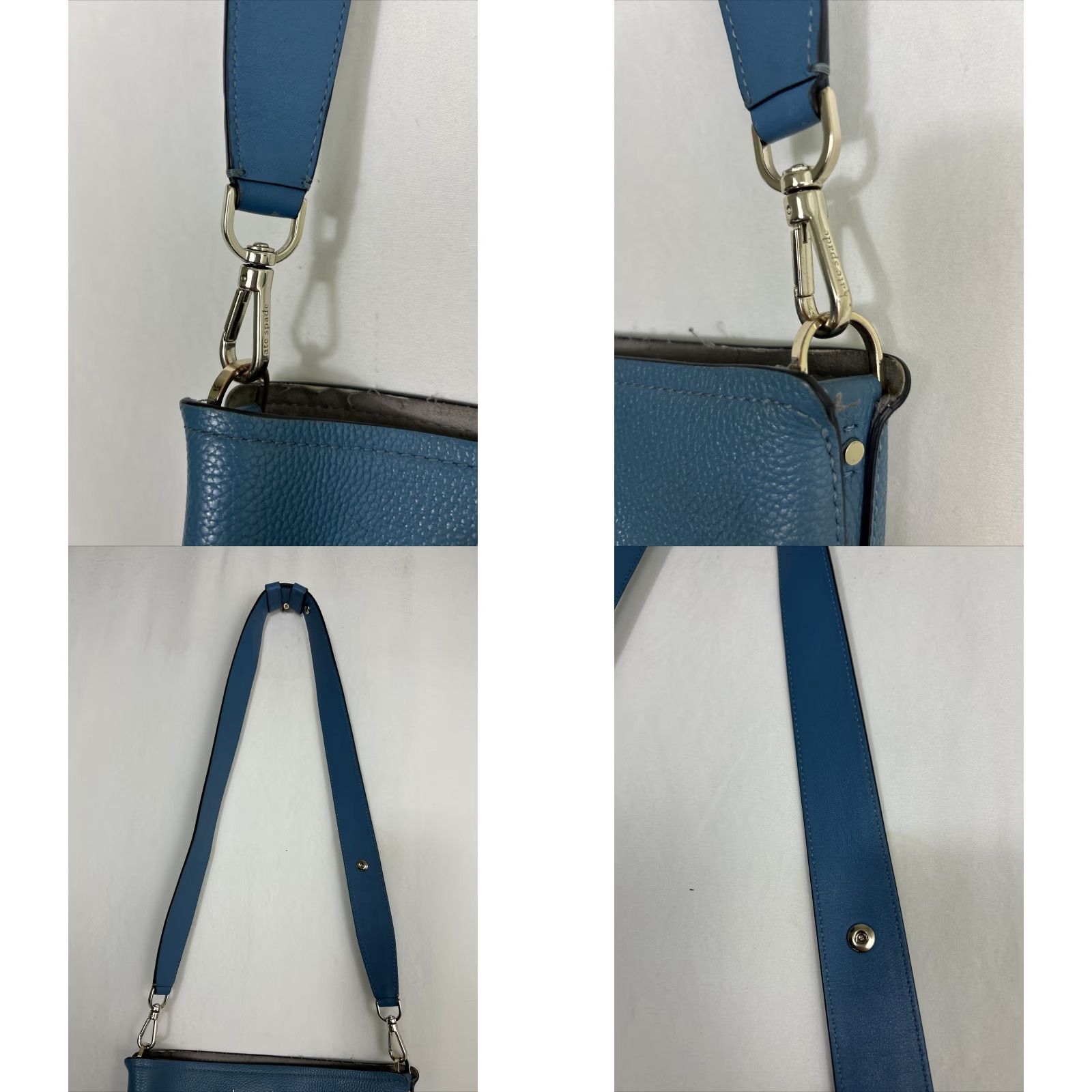Vintage kate spade leather crossbody purse blue adjustable strap medium Size ONE SIZE - 8 Thumbnail