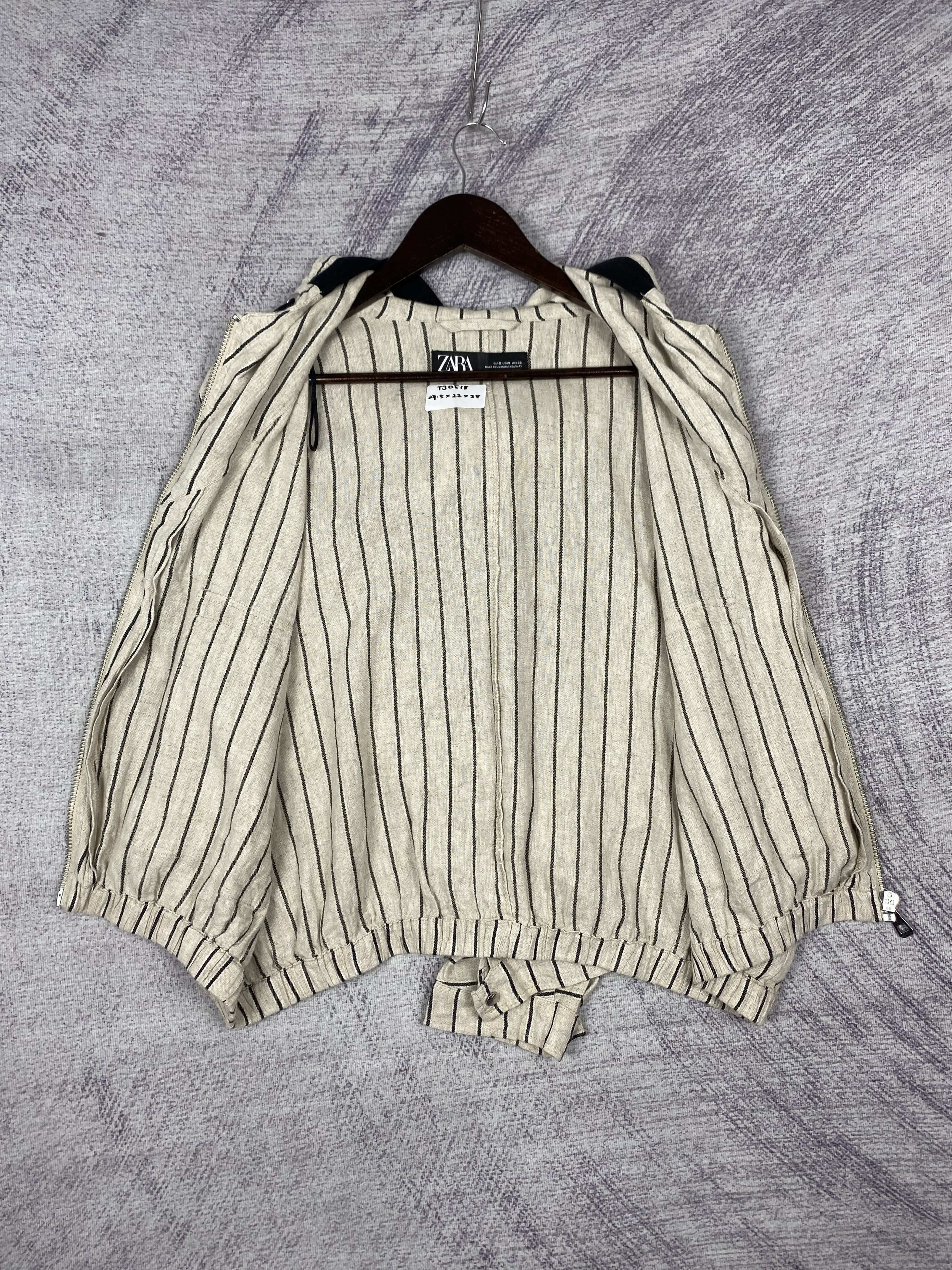 Vintage Vintage Zara Hoodie Striped Zip Up Light Jacket Size S / US 4 / IT 40 - 6 Thumbnail