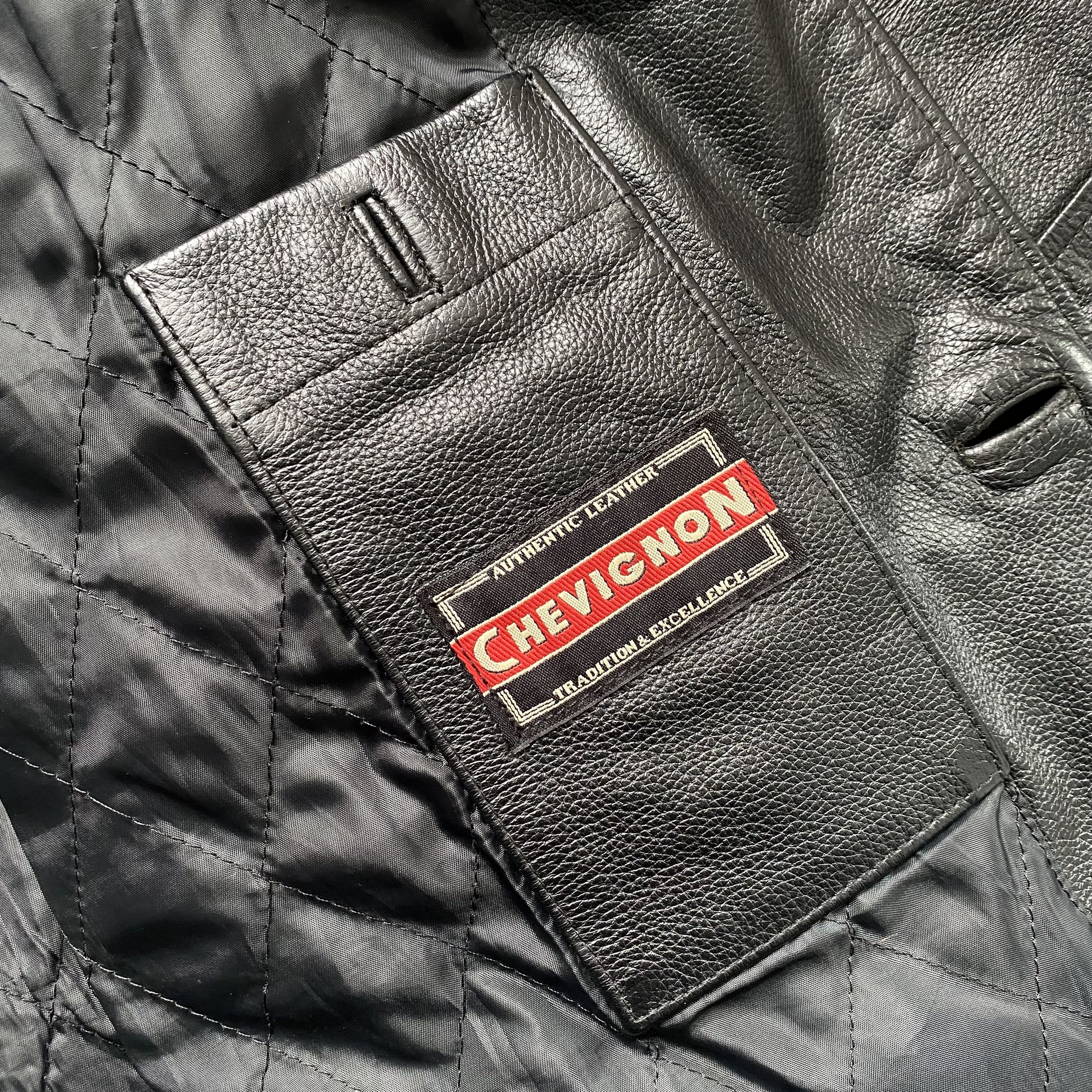Chevignon Vintage 90s Heavyl Leather Jacket USA Marlboro Chevignon Size US M / EU 48-50 / 2 - 9 Thumbnail