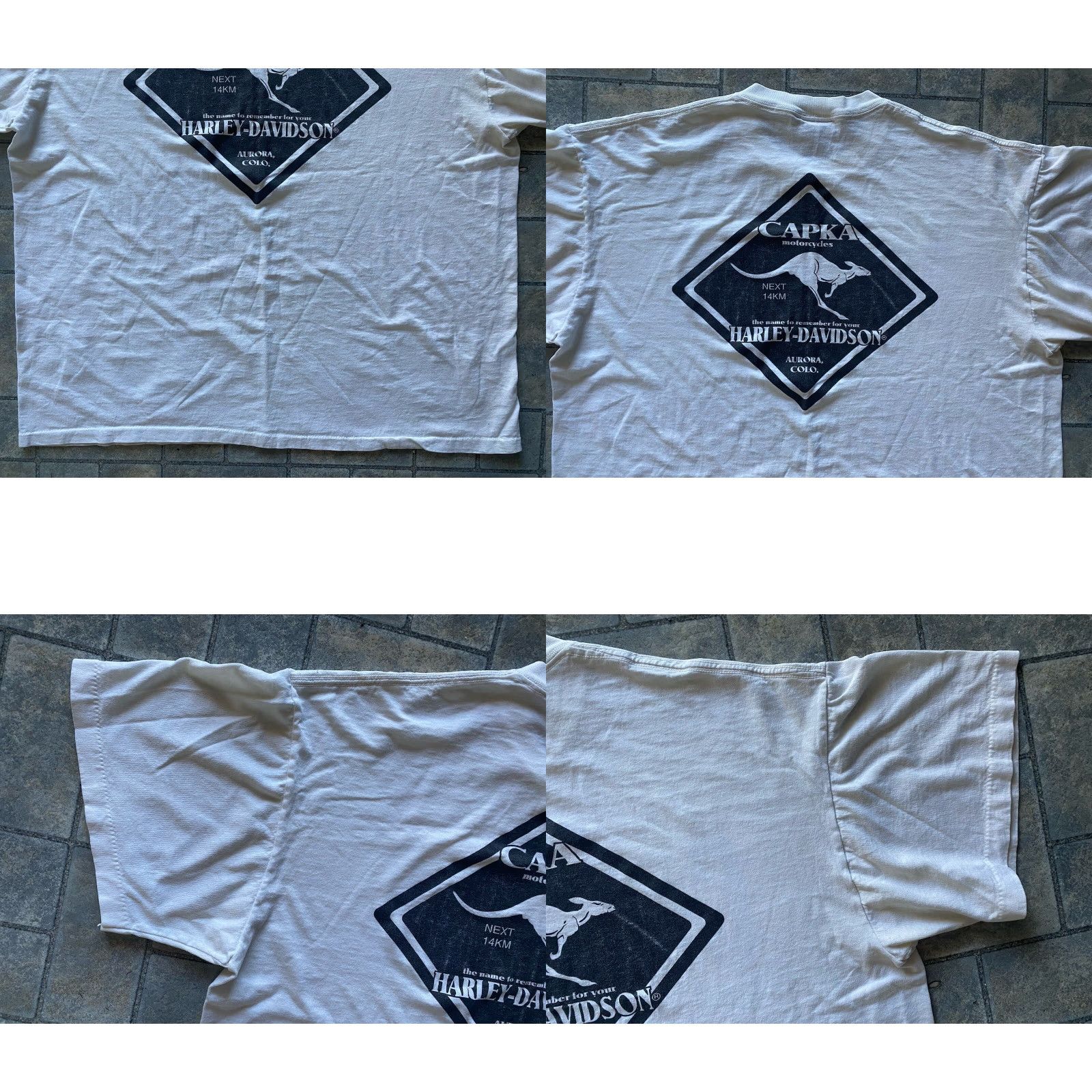 Vintage VINTAGE Oneita Shirt Men XL White Denver Broncos Harley Davidson Mens XL White Oneita Shirt Vintage Weared Size US XL / EU 56 / 4 - 9 Thumbnail