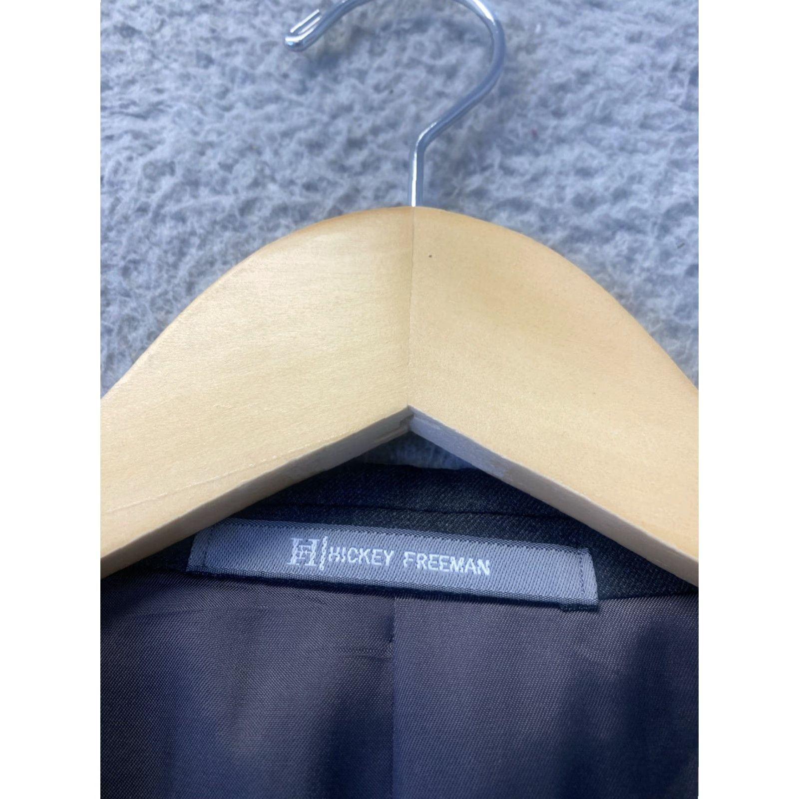 Vintage VINTAGE Hickey Freeman Wool Suit Men’s 40R Gray 3-Button Notch Lapel Formal Business Size 40R - 3 Thumbnail