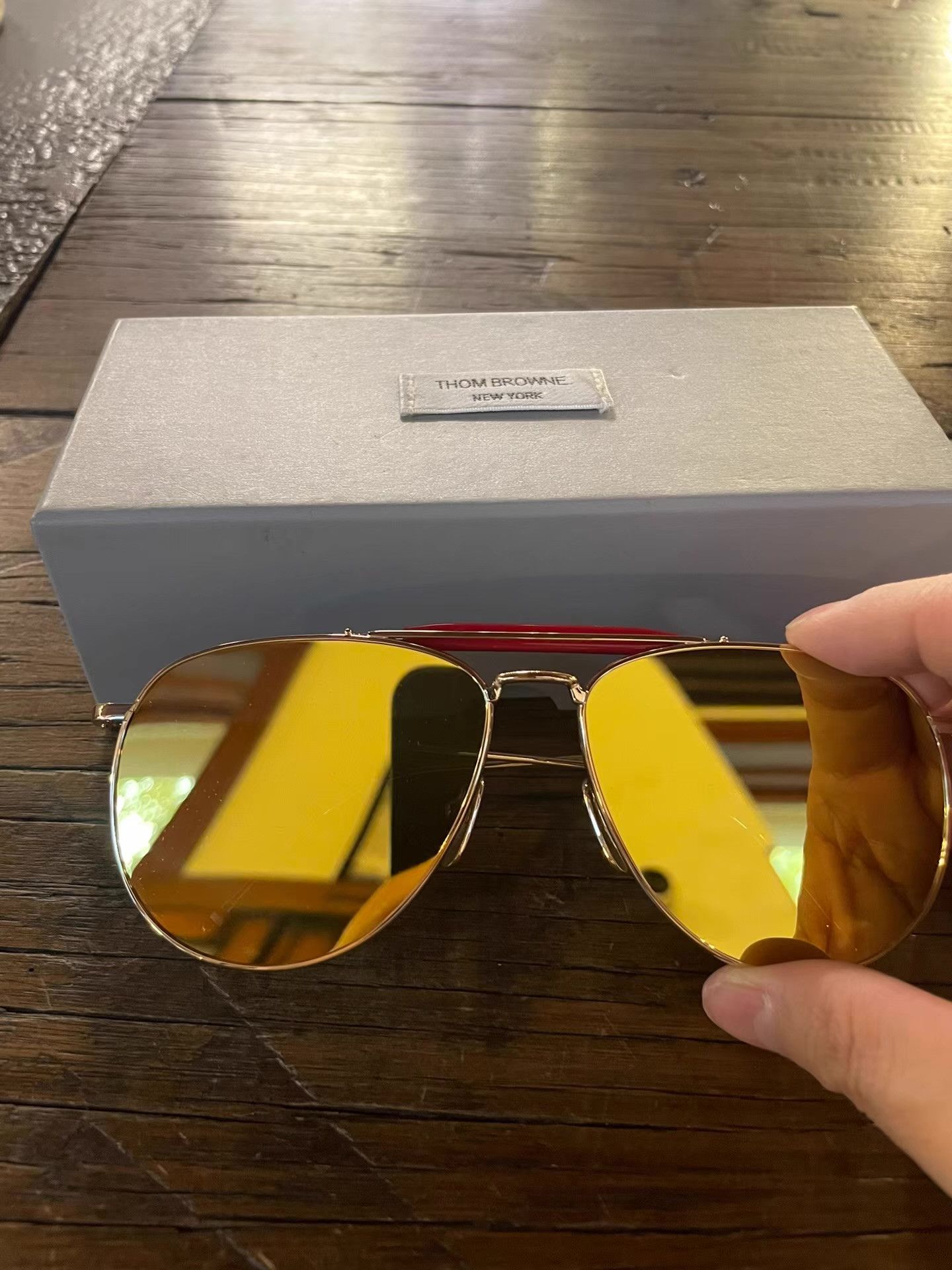 Thom Browne Thom Browne 15K gold-plated frame gold-lens sunglasses. Ｑ25 Size ONE SIZE - 1 Thumbnail