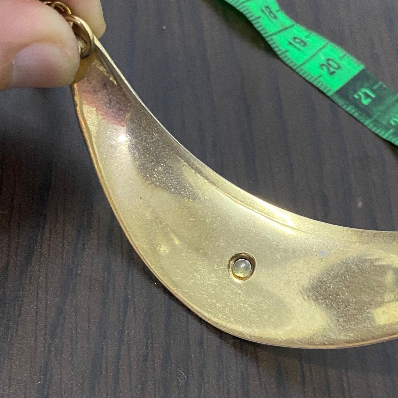 Celine Celine Vintage Gold Collar Necklace with Chain – Shield Logo Size ONE SIZE - 13 Thumbnail