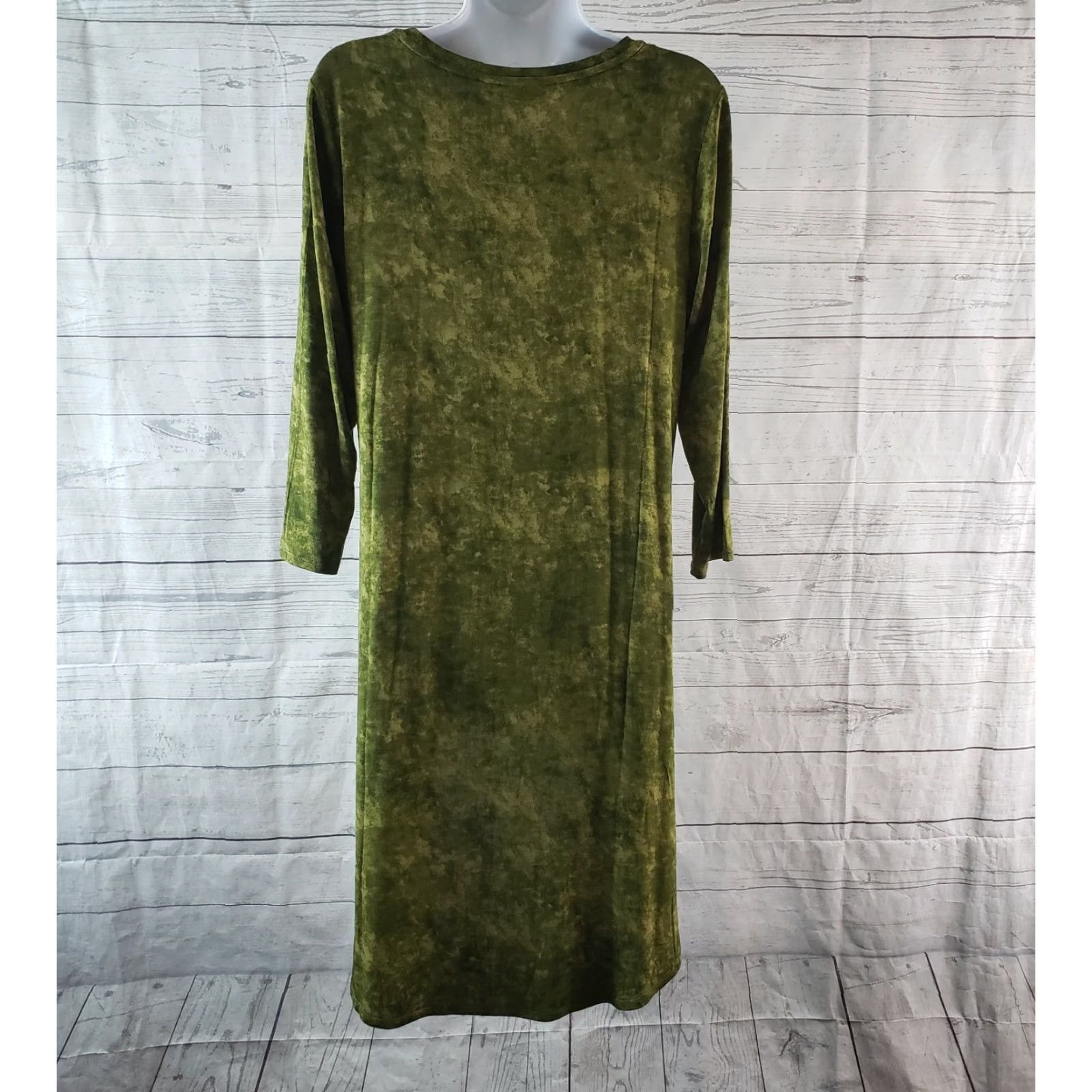 Vintage LOGO by Lori Goldstein Tunic Shirt Womens Sz Small Green 3/4 Sleeve Hi-Low Blouse Size S / US 4 / IT 40 - 4 Thumbnail
