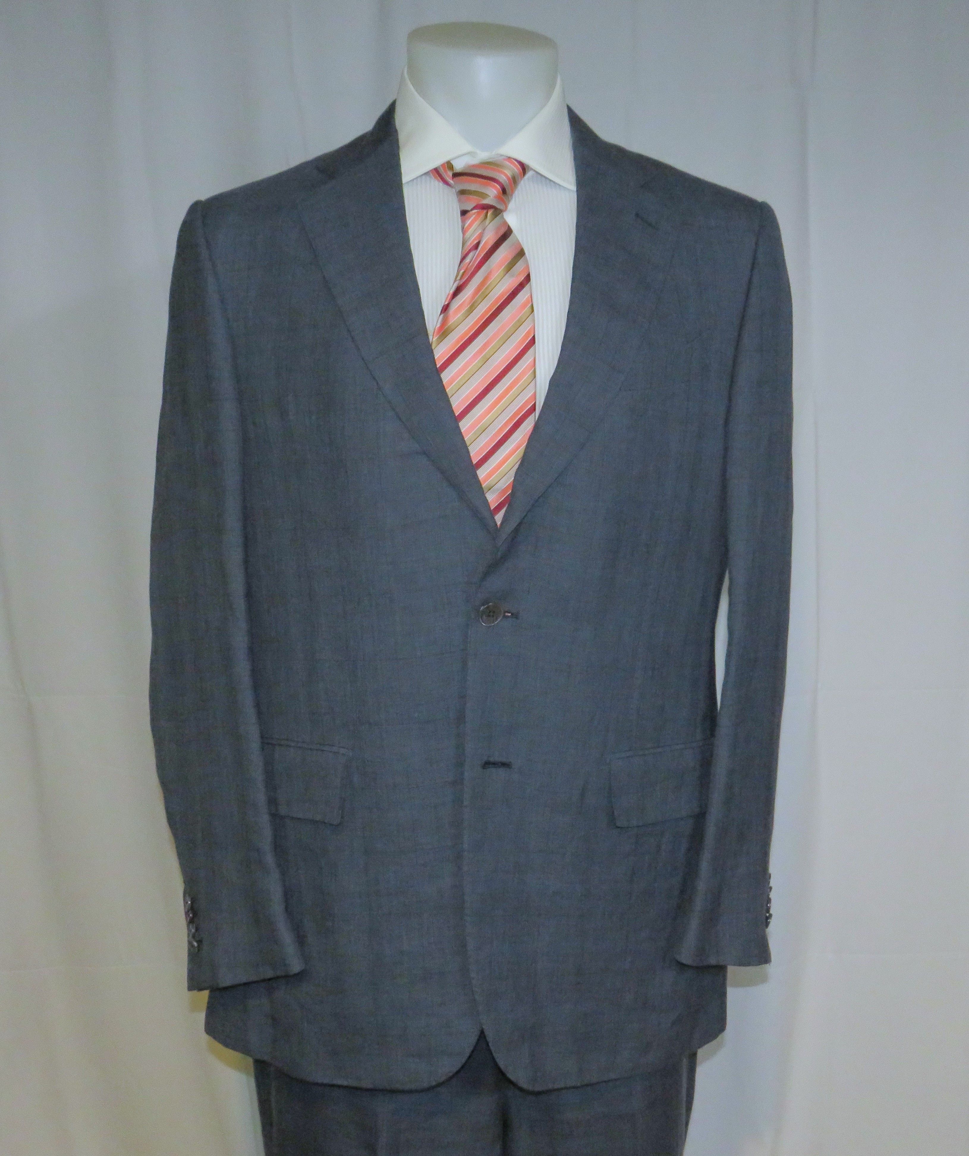Ermenegildo Zegna Premium Exclusively Blue Plaid Silk Blend Suit 42R Size 42R - 10 Thumbnail