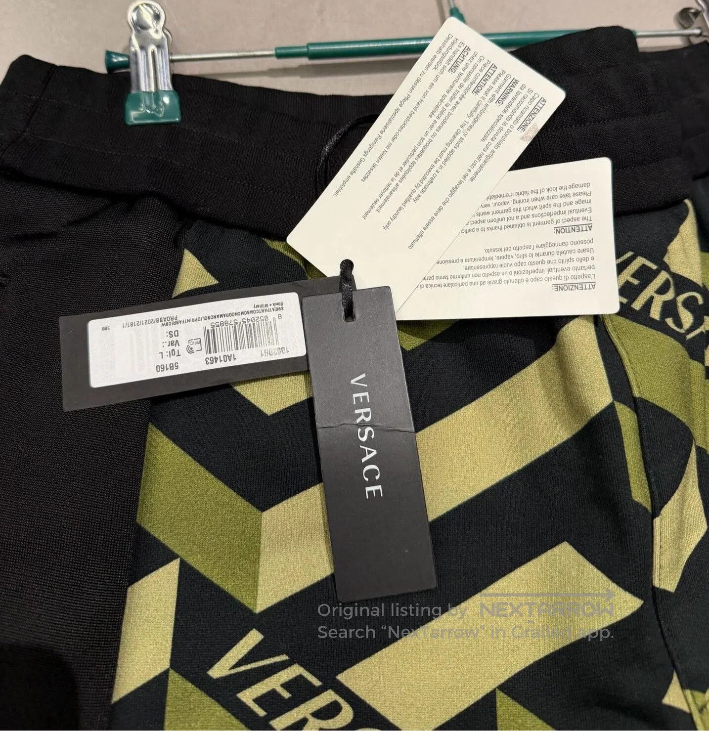 Versace Versace Men's Embroidered Army Green Sweatpants. Size US 26 / EU 42 - 4 Thumbnail