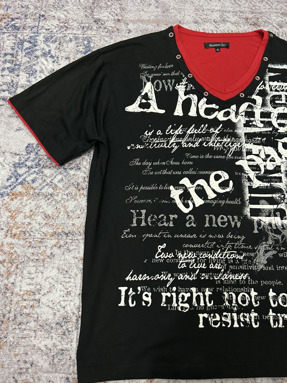 If Six Was Nine × Japanese Brand × Le Grande Bleu (L.G.B.) Beaumont Carr A Head Of The Pack Poem Shirt Size US XXL / EU 58 / 5 - 3 Thumbnail