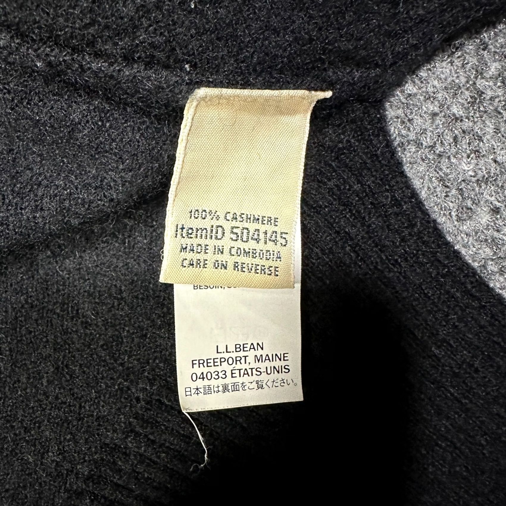 Vintage L.L Bean Sweater Womens PXS Black Cashmere Cardigan Open Front Pockets Size XS / US 0-2 / IT 36-38 - 6 Thumbnail