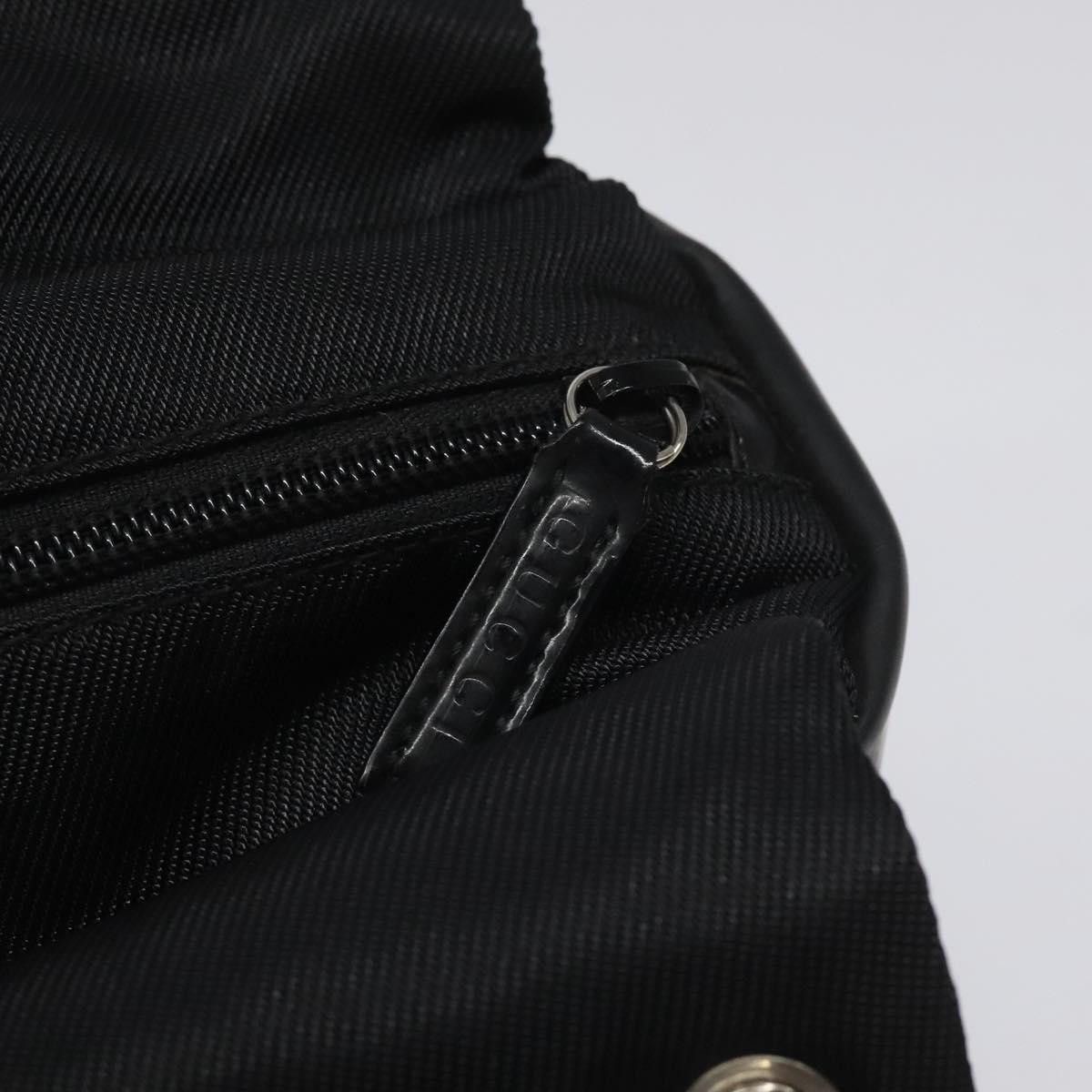 GUCCI Bamboo Hand Bag Nylon Black Silver 000 2865 000 2865
