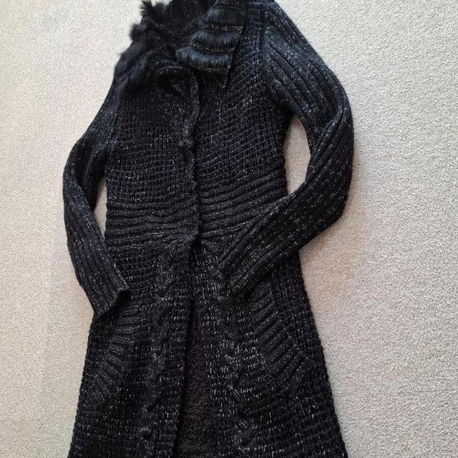Other Real rabbit fur whimsy goth boho vintage black long cardigan Size XS / US 0-2 / IT 36-38 - 2 Thumbnail