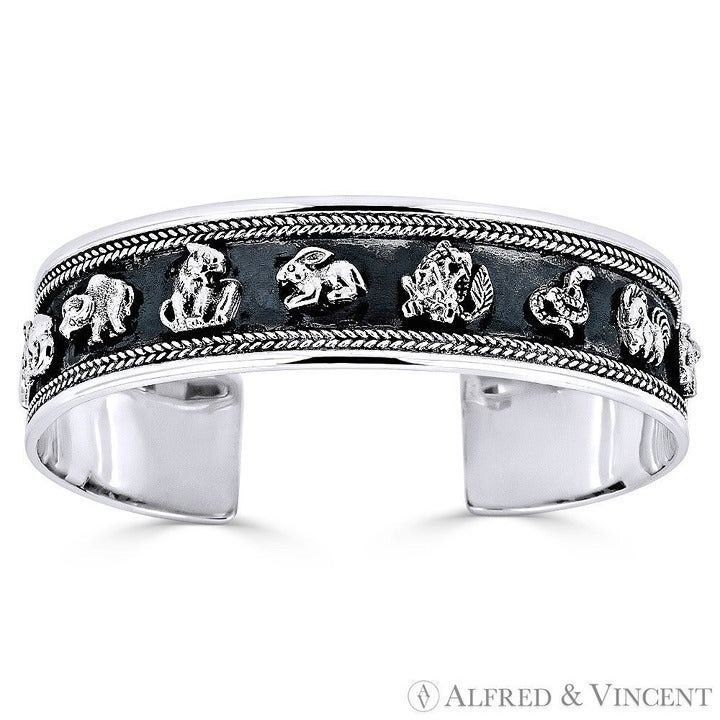 Other Chinese Zodiac Animal Open Heavy-Cuff Charm Bangle Bracelet Size ONE SIZE - 1 Preview