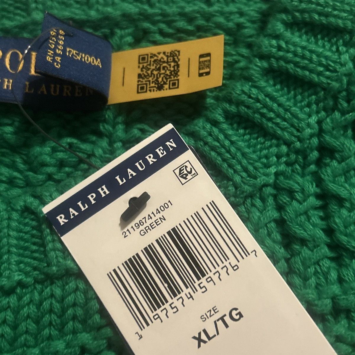 Polo Ralph Lauren Polo Ralph Lauren Aran-Knit Flag Cotton Sweater size XL Size XL / US 12-14 / IT 48-50 - 5 Thumbnail