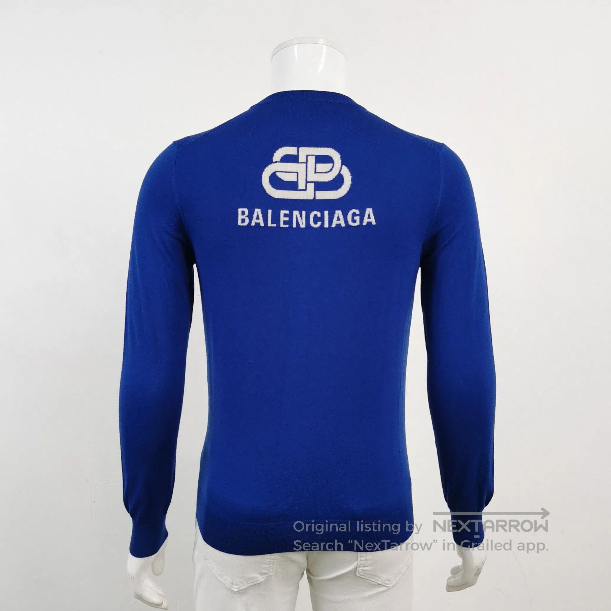 Balenciaga Balenciaga Wool Logo Round Neck Sweater S. Size US S / EU 44-46 / 1 - 1 Thumbnail