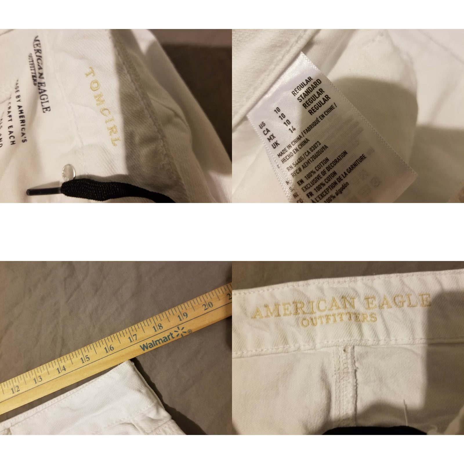 American Eagle Outfitters Womens American Eagle Outfitters Jeans 10 White Denim Tapered Size 32" / US 10 / IT 46 - 8 Thumbnail