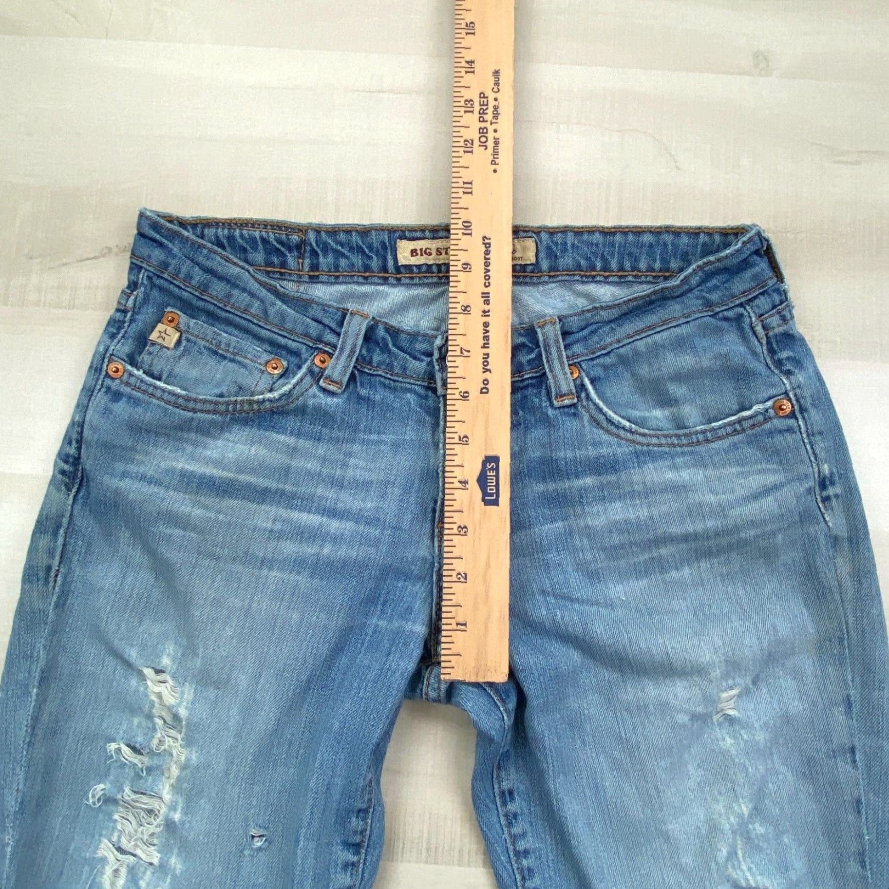 Vintage Big Star Womens Distressed Bootcut Jeans Blue Regular 28 Size 28" / US 6 / IT 42 - 6 Thumbnail