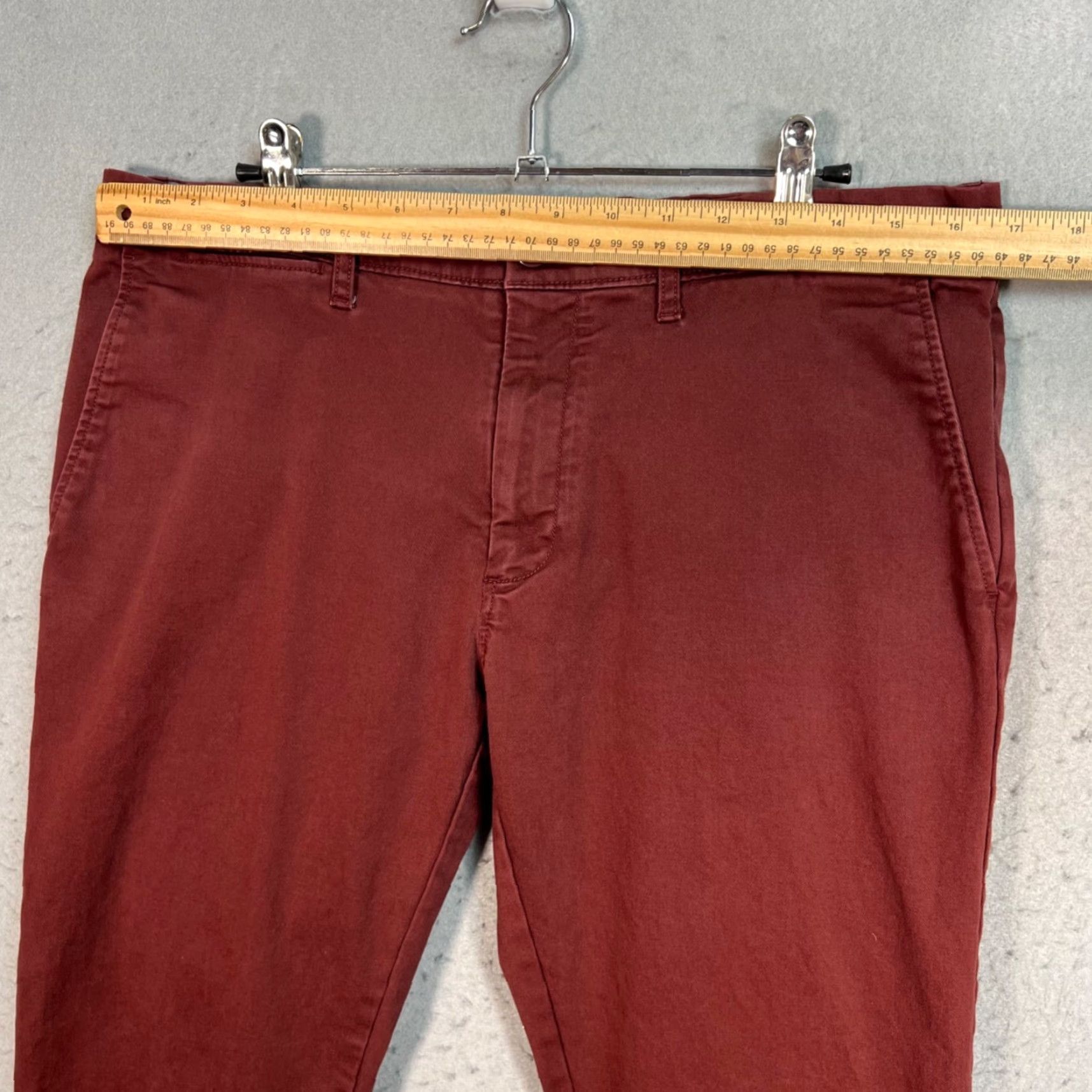 J.Crew J.CREW 484 Mens Slim Chino Pant 33 x 32 Red Cotton Blend Elastane Slim Fit Casual Size US 33 - 6 Thumbnail