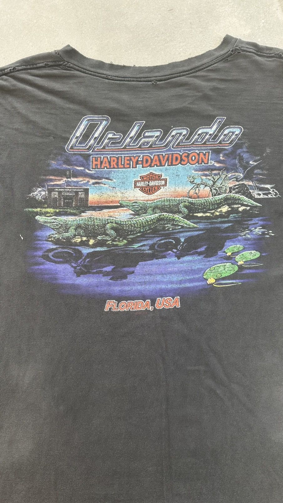 Harley Davidson × Vintage VINTAGE WELL DISTRESSED HARLEY DAVIDSON ORLANDO FLORIDA TEE Size US L / EU 52-54 / 3 - 6 Thumbnail