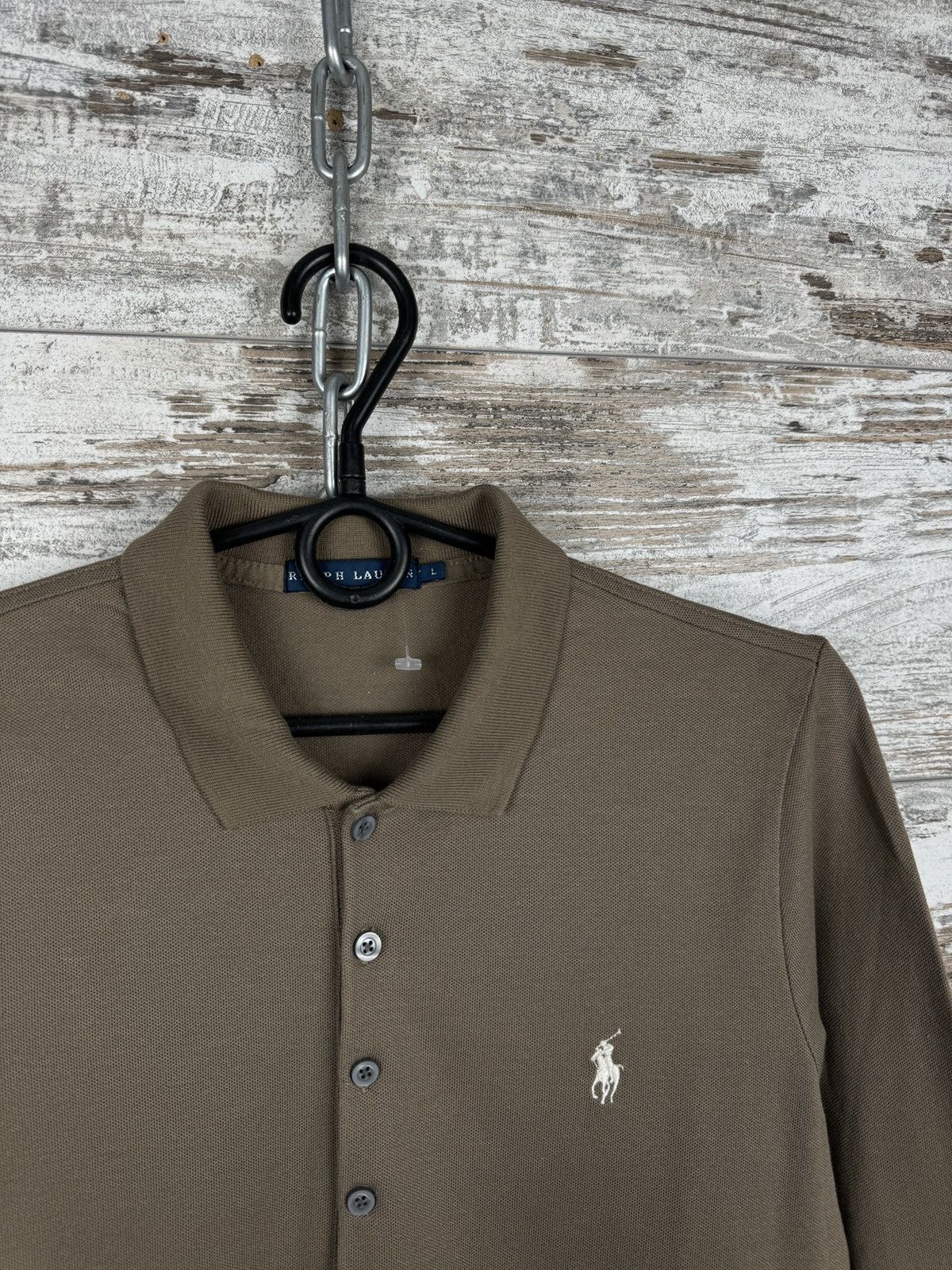 Polo Ralph Lauren × Vintage Women’s Polo Ralph Lauren brown longsleeve T-shirt polos Size L / US 10 / IT 46 - 3 Thumbnail