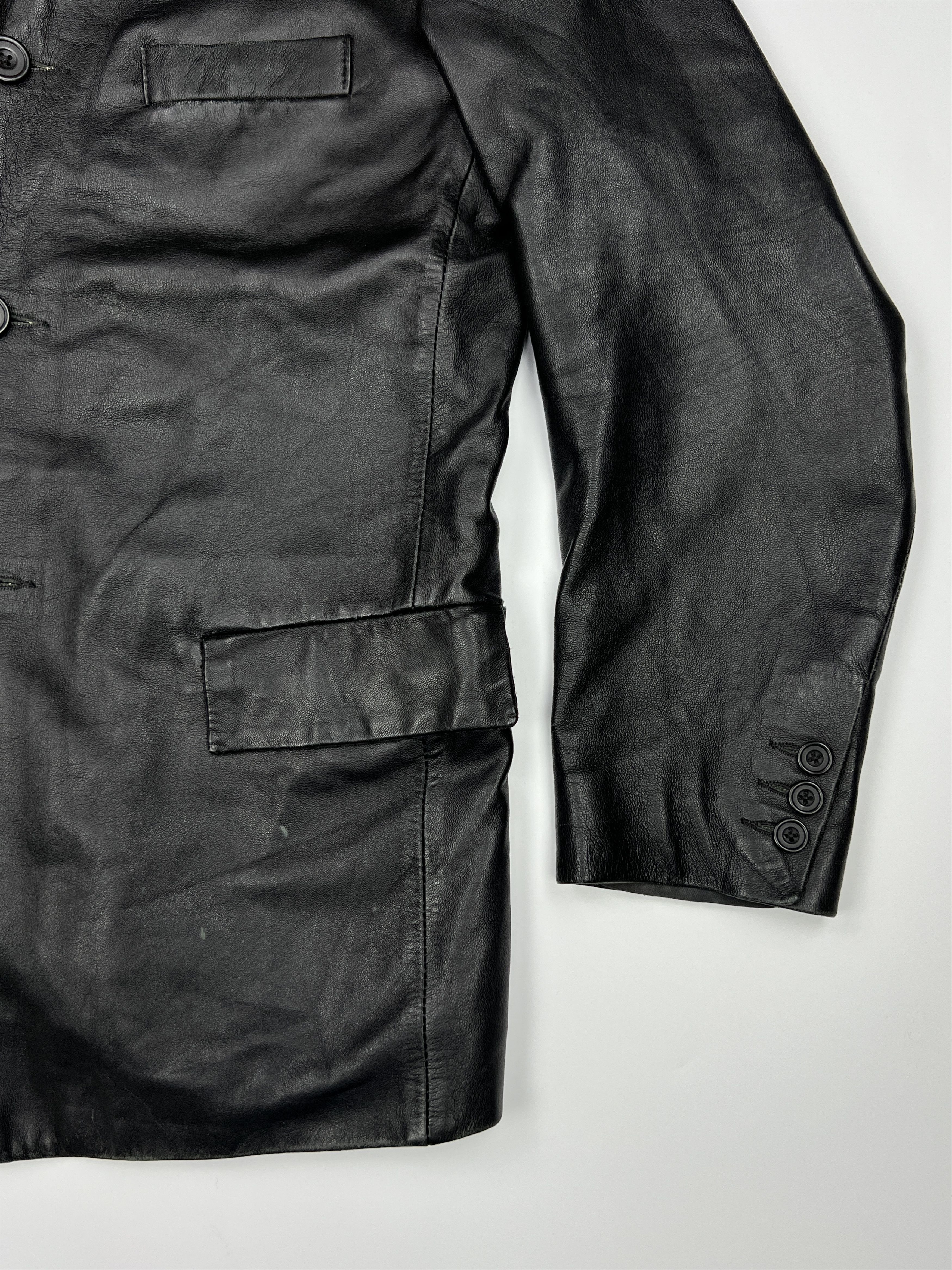 Vintage Vintage Avant Garde Black Leather Blazer Jacket Size US M / EU 48-50 / 2 - 11 Thumbnail