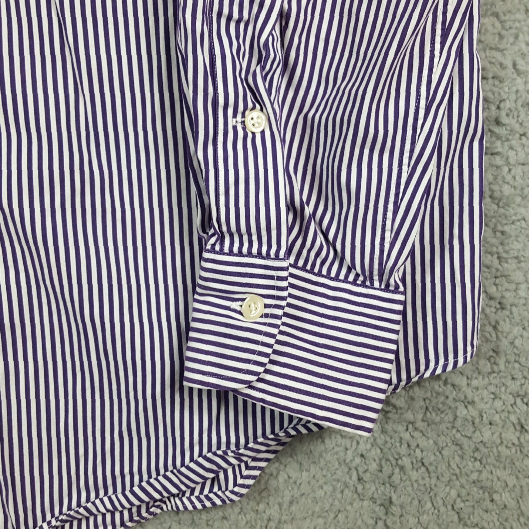 Polo Ralph Lauren VINTAGE Polo Ralph Lauren Purple Striped Button-Up Shirt Men's Medium Collared Long Sleeve Preppy 90s Size US M / EU 48-50 / 2 - 3 Thumbnail