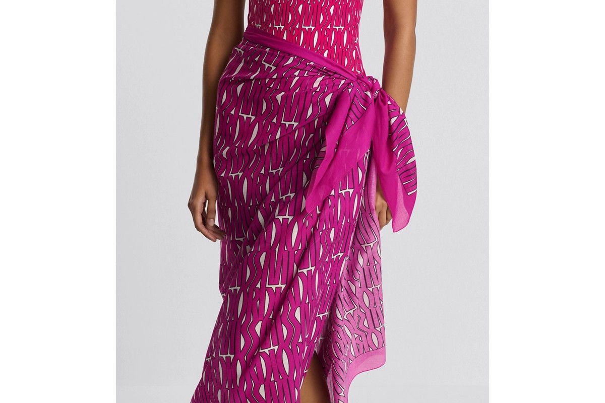 Dior o1bcso1str0226 Size:OS/Allover Sarong in White/Purple Size ONE SIZE - 4 Thumbnail