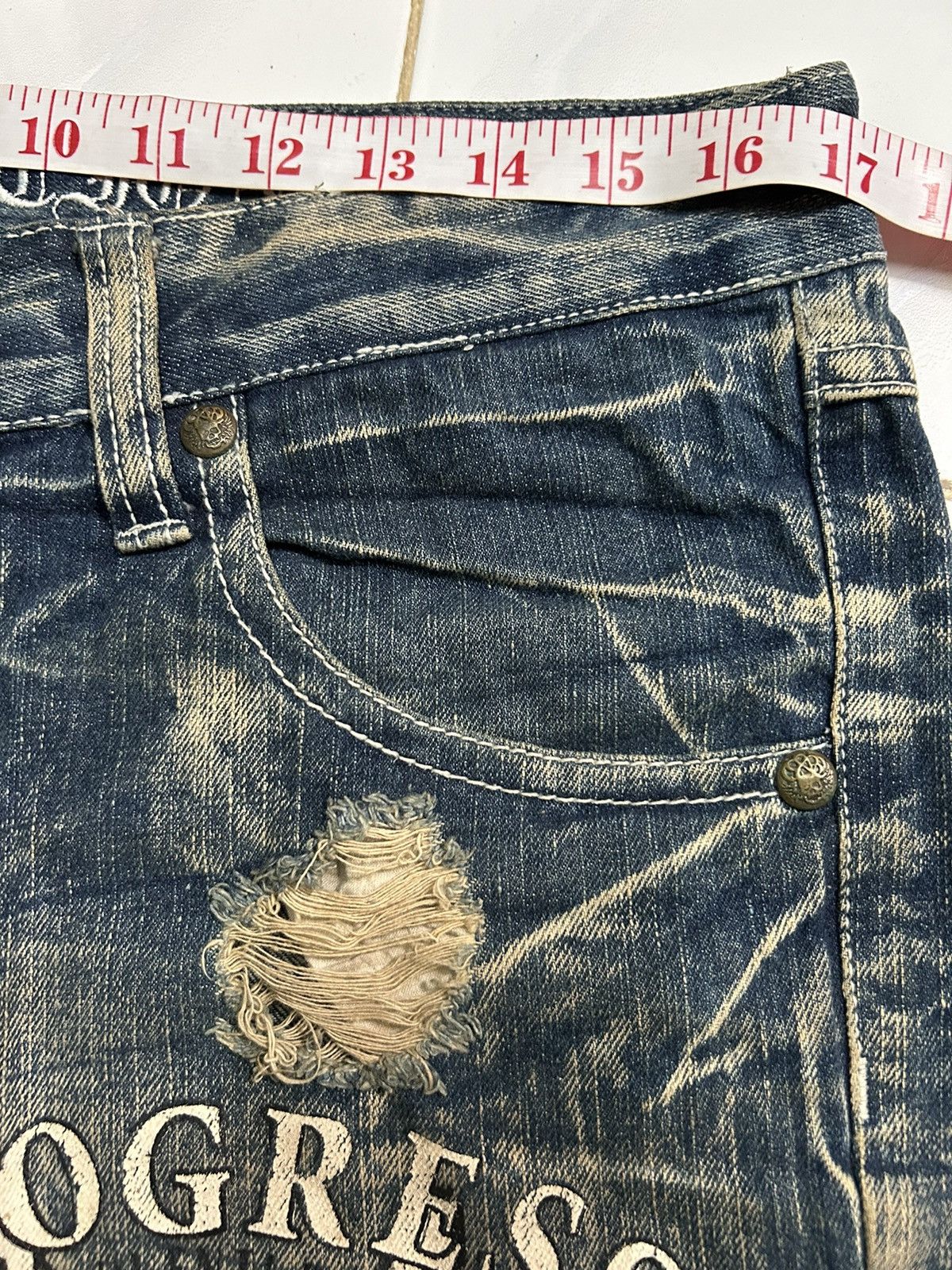 If Six Was Nine × Japanese Brand × Le Grande Bleu (L.G.B.) Japanese Punk Bondage Distressed Style Short Denim Rare ☠️☠️🎌🎌 Size US 34 / EU 50 - 18 Thumbnail