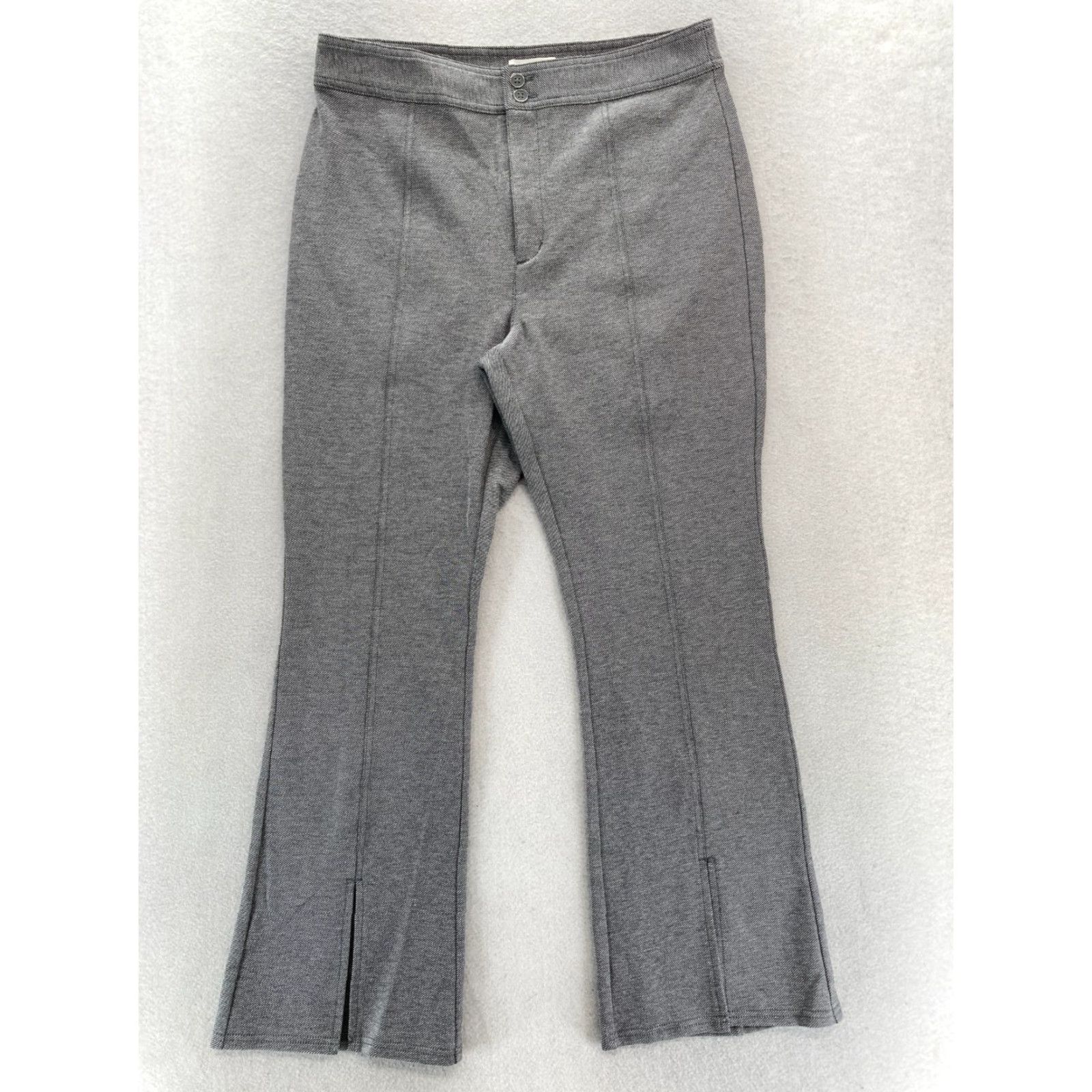 Vintage Maeve Anthropologie Kick Boot Pants Women's 12P Petite Gray Stretch City Career Chino Boots Jeans Size 34" / US 12 / IT 48 - 2 Thumbnail