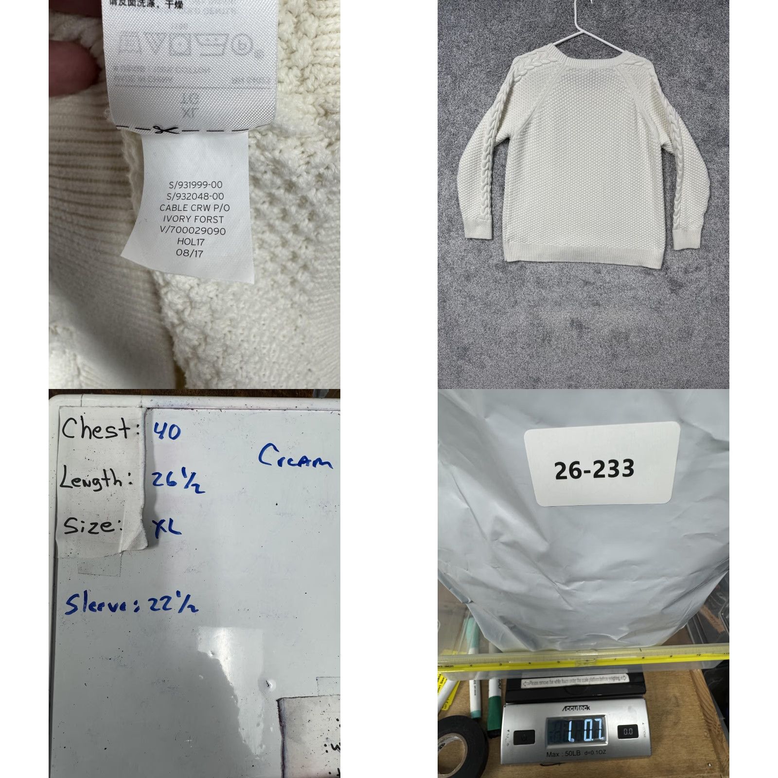 Gap Gap Sweater Sz XL Cream Cable Knit Cozy Timeless Capsule Preppy Layering Indie Size XL / US 12-14 / IT 48-50 - 8 Thumbnail