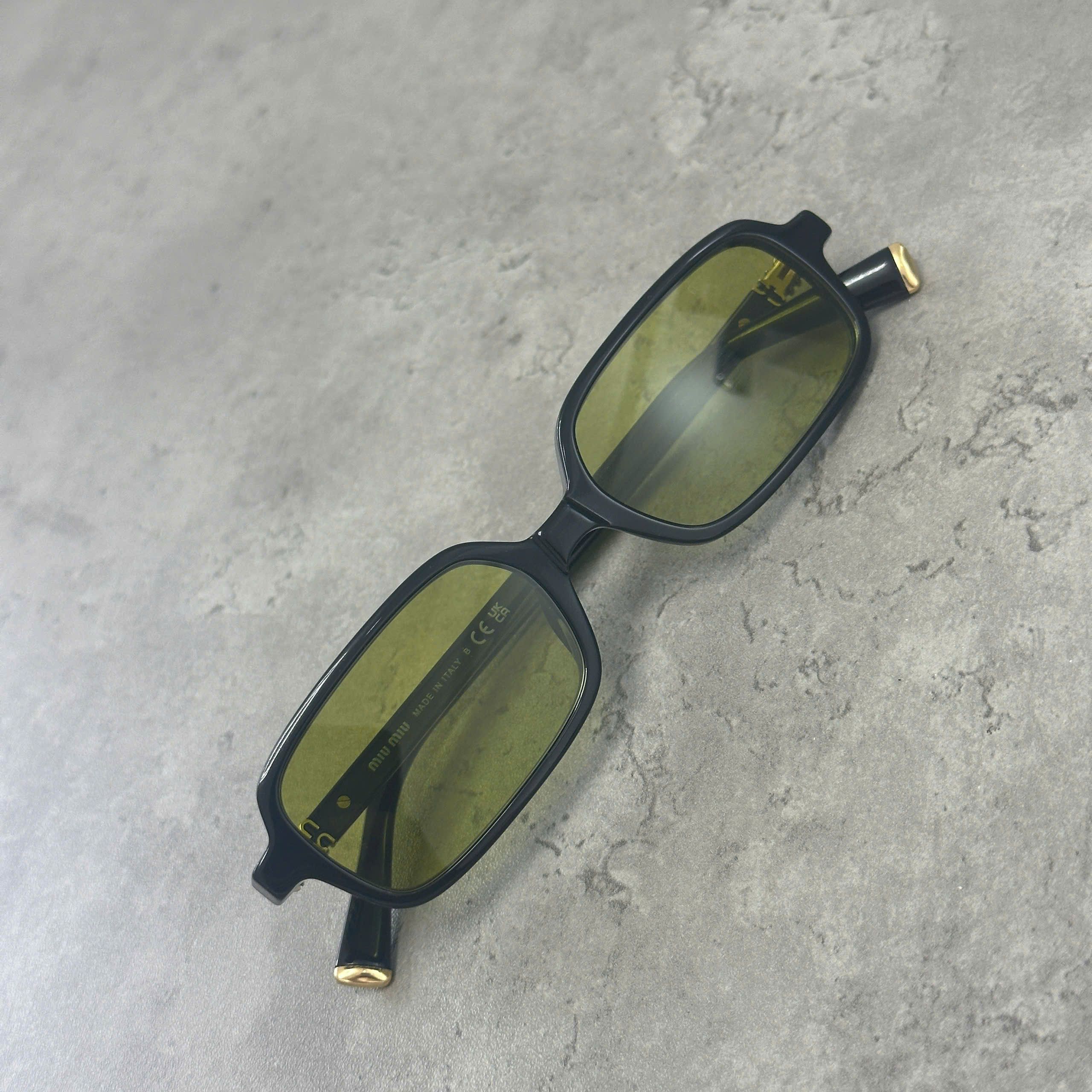 Miu Miu MIU MIU MU 11ZS 16K07O Sunglasses BLACK/YELLOW Size ONE SIZE - 2 Thumbnail