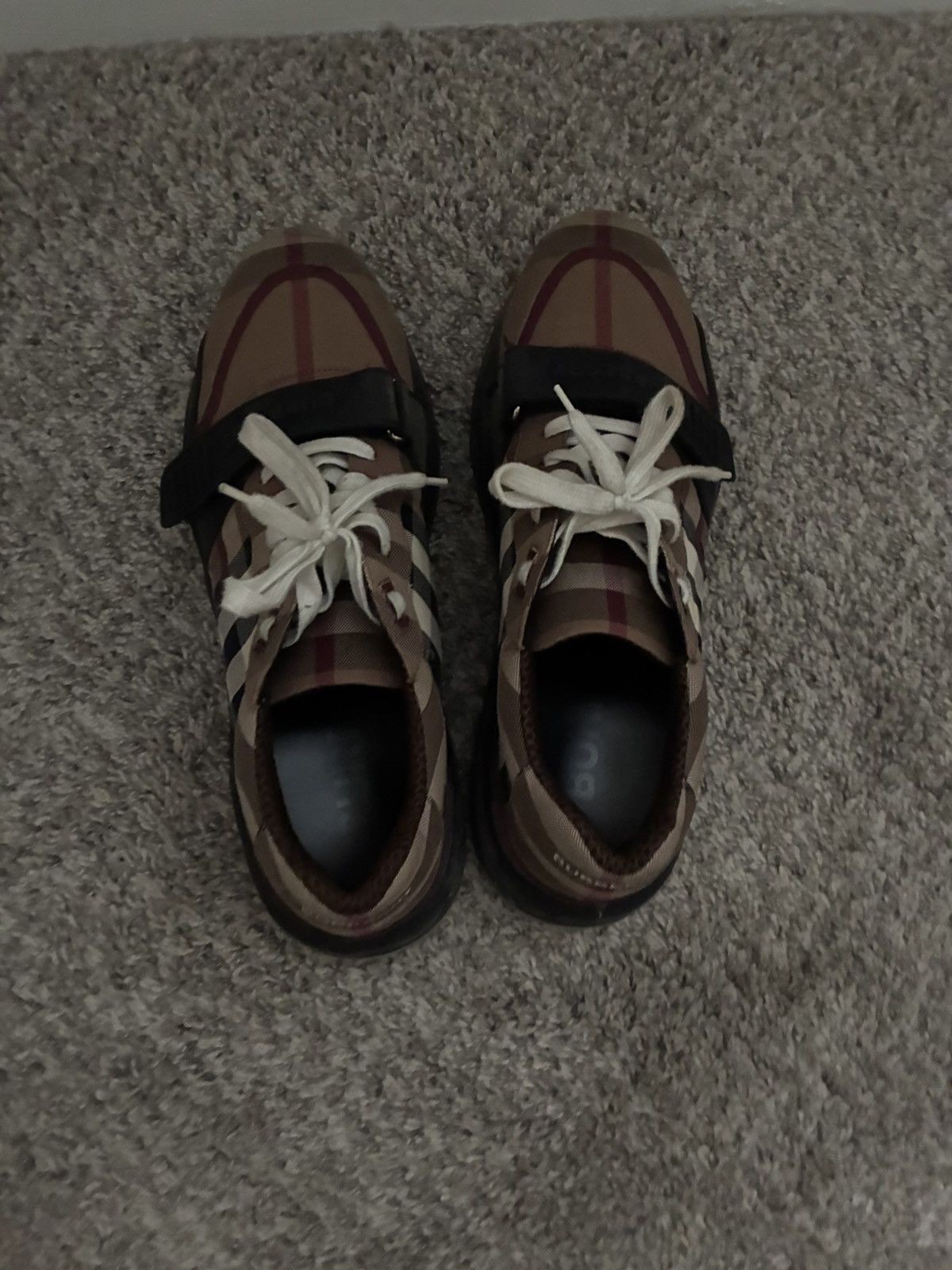 Burberry Burberry Check and Leather Sneaker Size US 13 / EU 46 - 2 Thumbnail