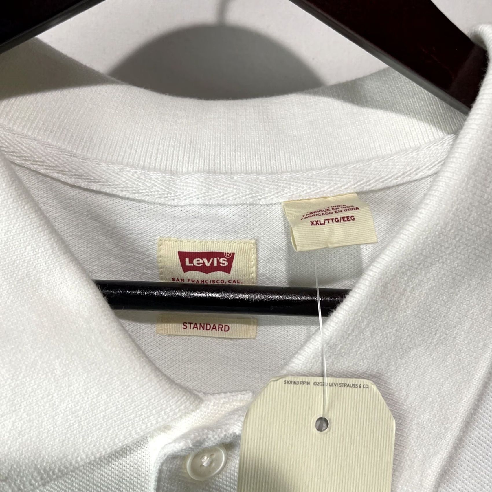 Levi's Levi's Polo Shirt Mens 2XL White Collared Button Up Short Sleeve Logo Knit Shirt Size US XXL / EU 58 / 5 - 6 Thumbnail