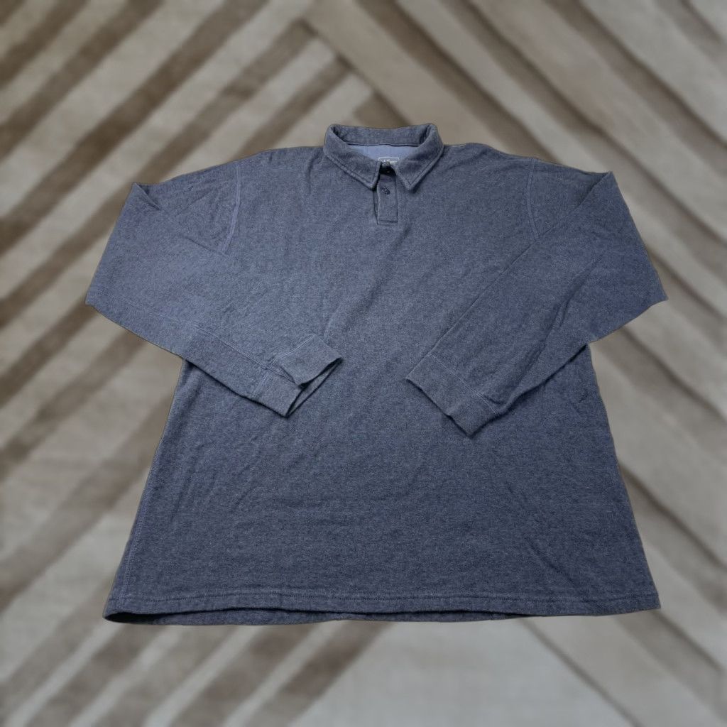 Vintage L.L. Bean Polo Shirt Mens XL Tall Blue 2 Layer Wool Blend Long Sleeve River Driver Shirt Big & Tall Mens Blue Polo Shirt Size US XL / EU 56 / 4 - 1 Thumbnail