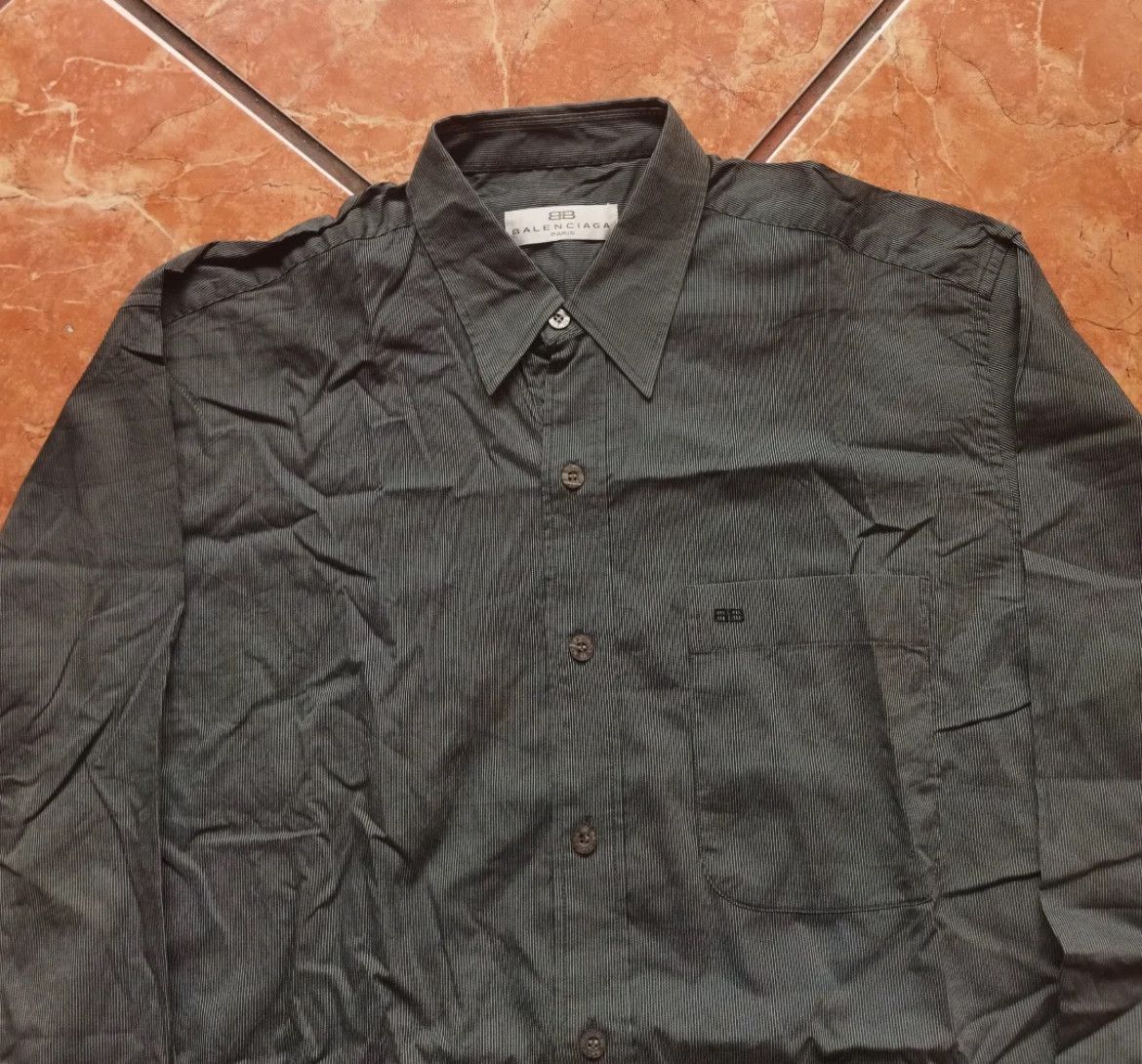 Balenciaga Vintage Balenciaga Stripe Button Down Shirt Size US M / EU 48-50 / 2 - 2 Thumbnail