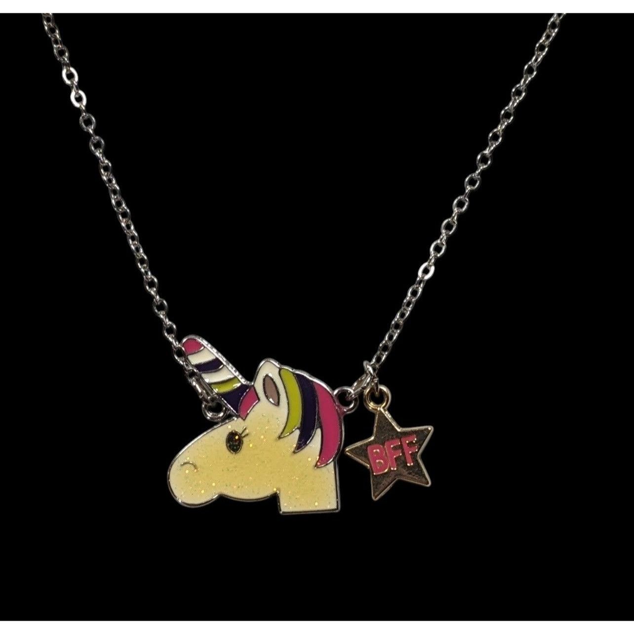 Other Glitter Unicorn BFF Pendant Necklace With Star Charm Size ONE SIZE - 2 Thumbnail