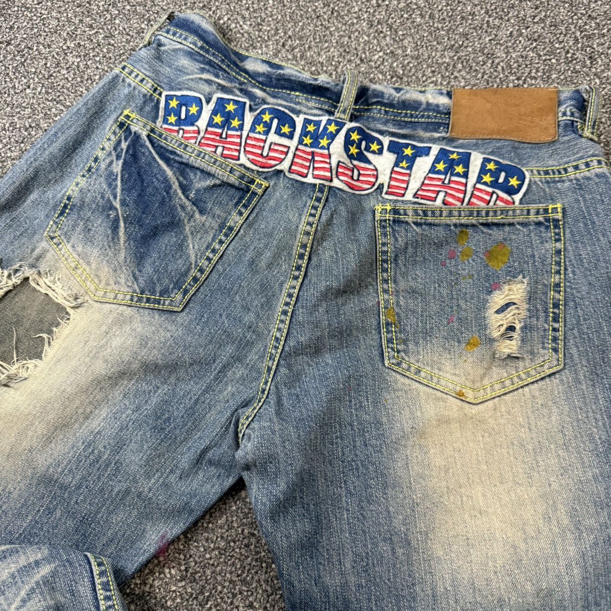 Hysteric Glamour 🔥🇯🇵 Vintage Avant Garde BackStar Paint Patch Denim Size US 33 - 7 Thumbnail