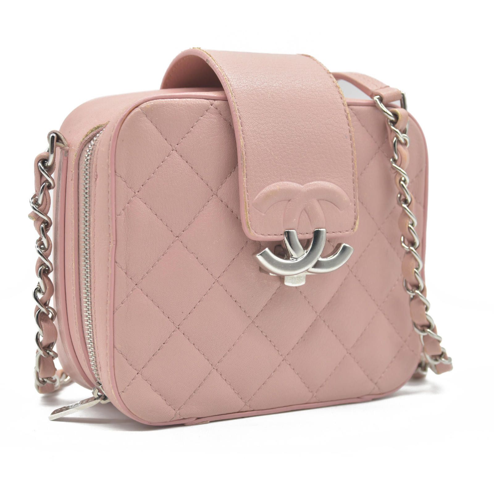 Chanel $4200 Chanel Lambskin Quilted Mini CC Box Camera Bag Pink Size ONE SIZE - 8 Thumbnail