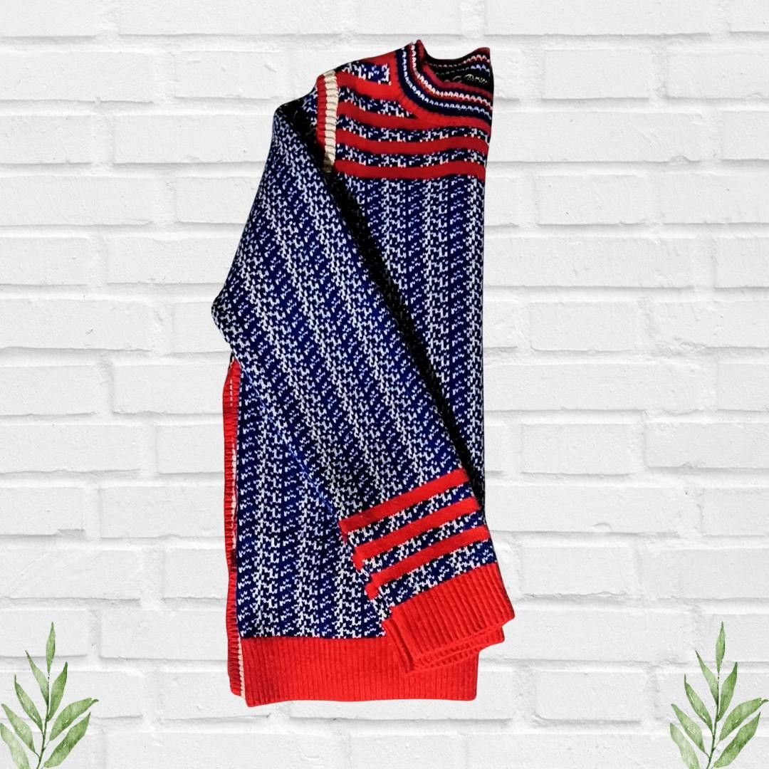 Designer Vintage Lucca Couture Women's Blue Knit Sweater Size M Size M / US 6-8 / IT 42-44 - 8 Thumbnail